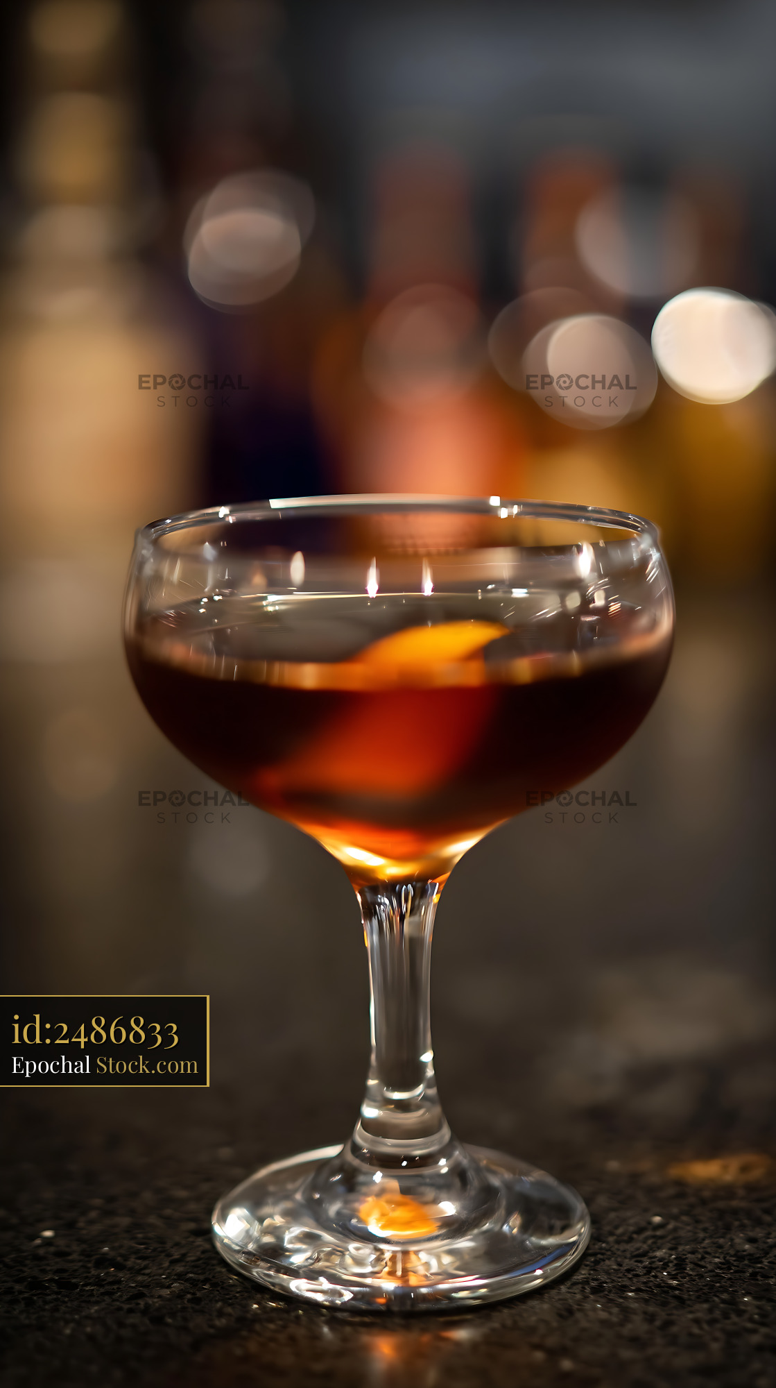 Bushwick Cocktail with Citrus Garnish - stock photo