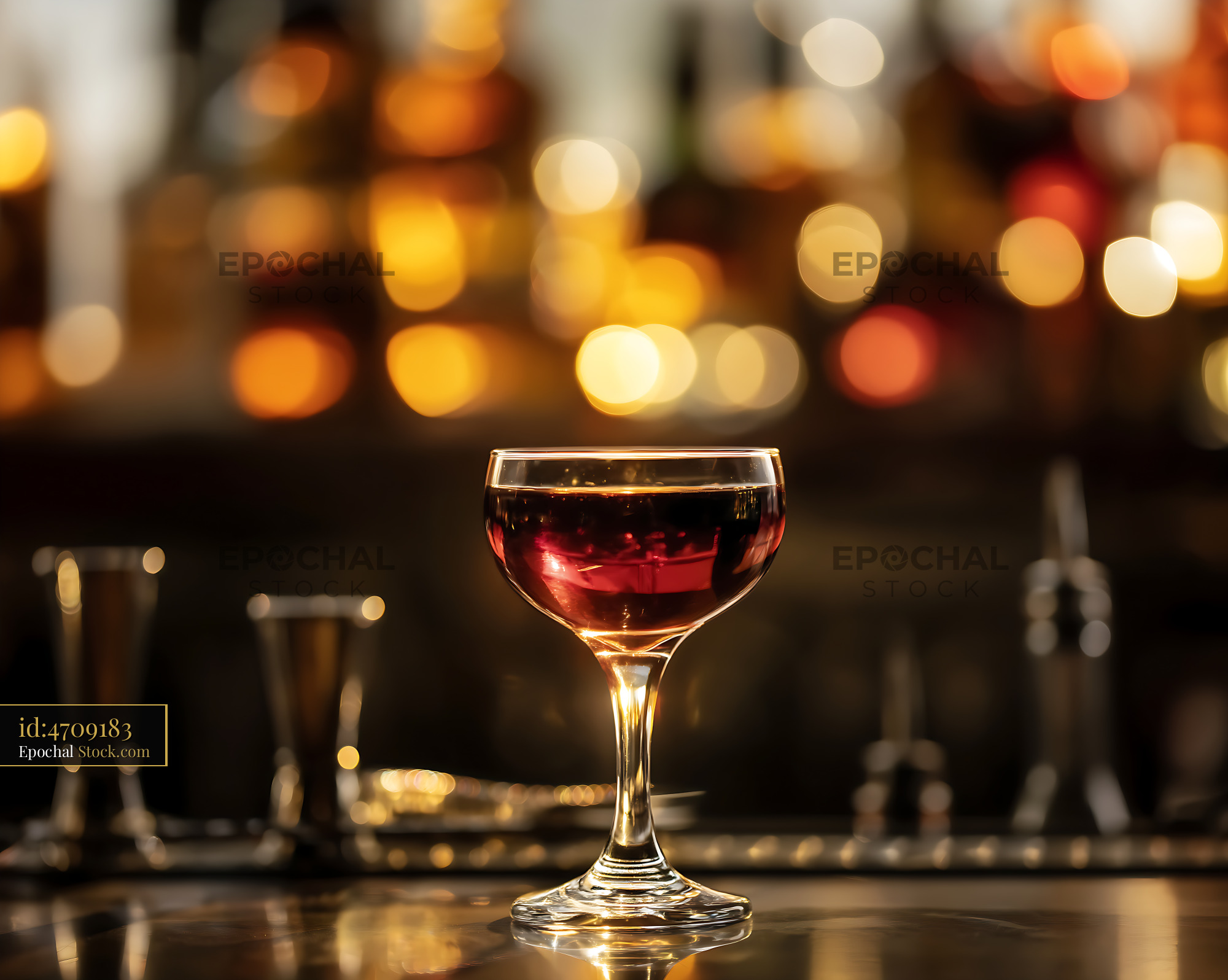 Bushwick Cocktail in Elegant Coupe Glass - stock photo