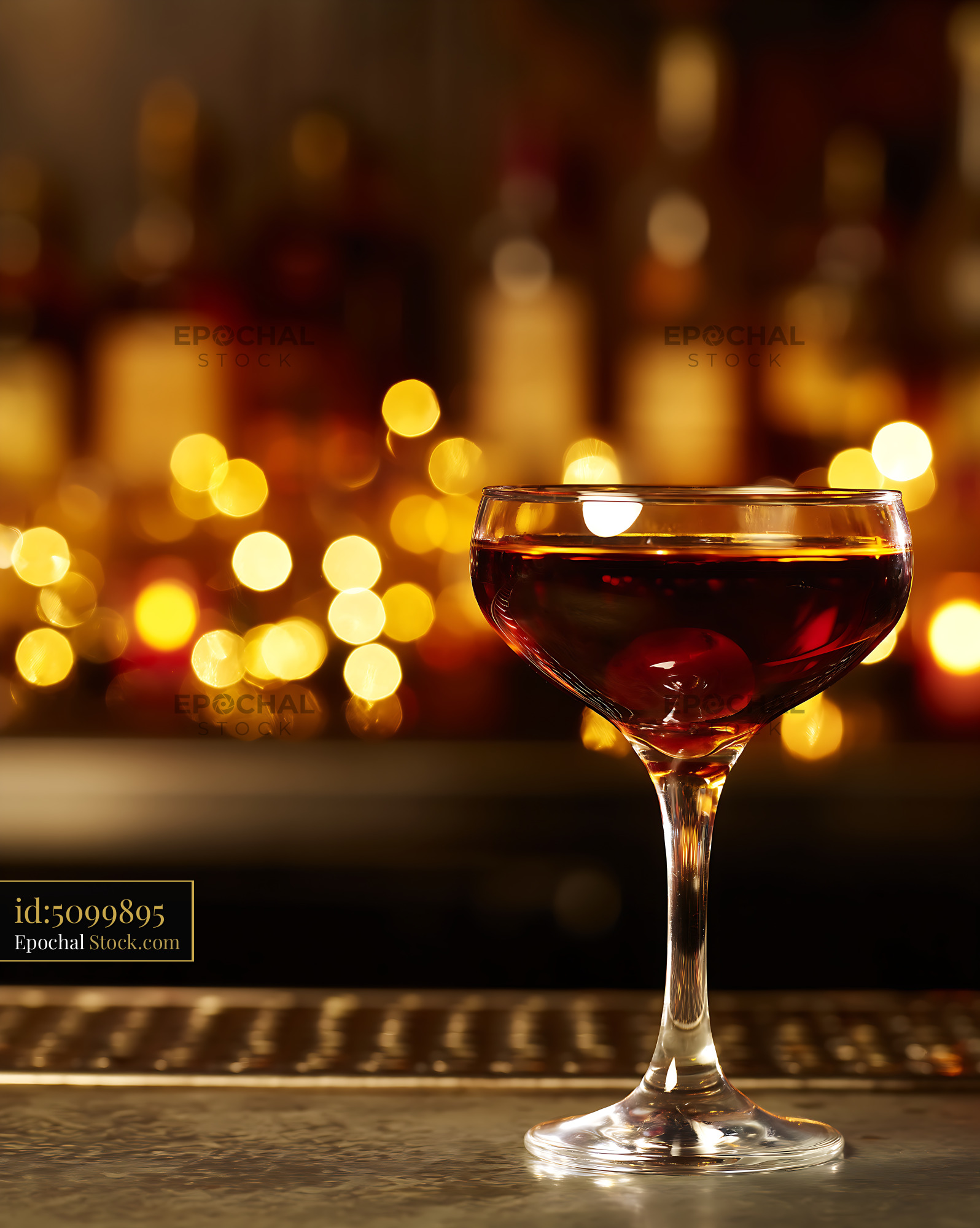 Bushwick Cocktail on Upscale Bar Counter - stock photo