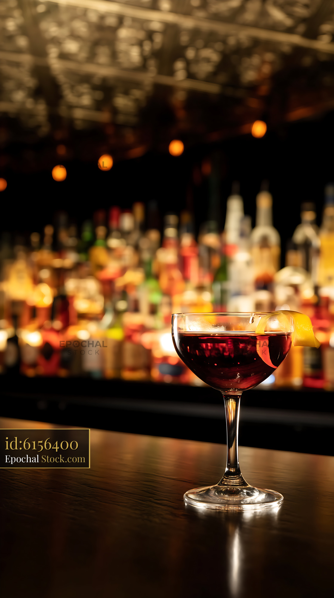 Bushwick Cocktail on Bar Counter - stock photo