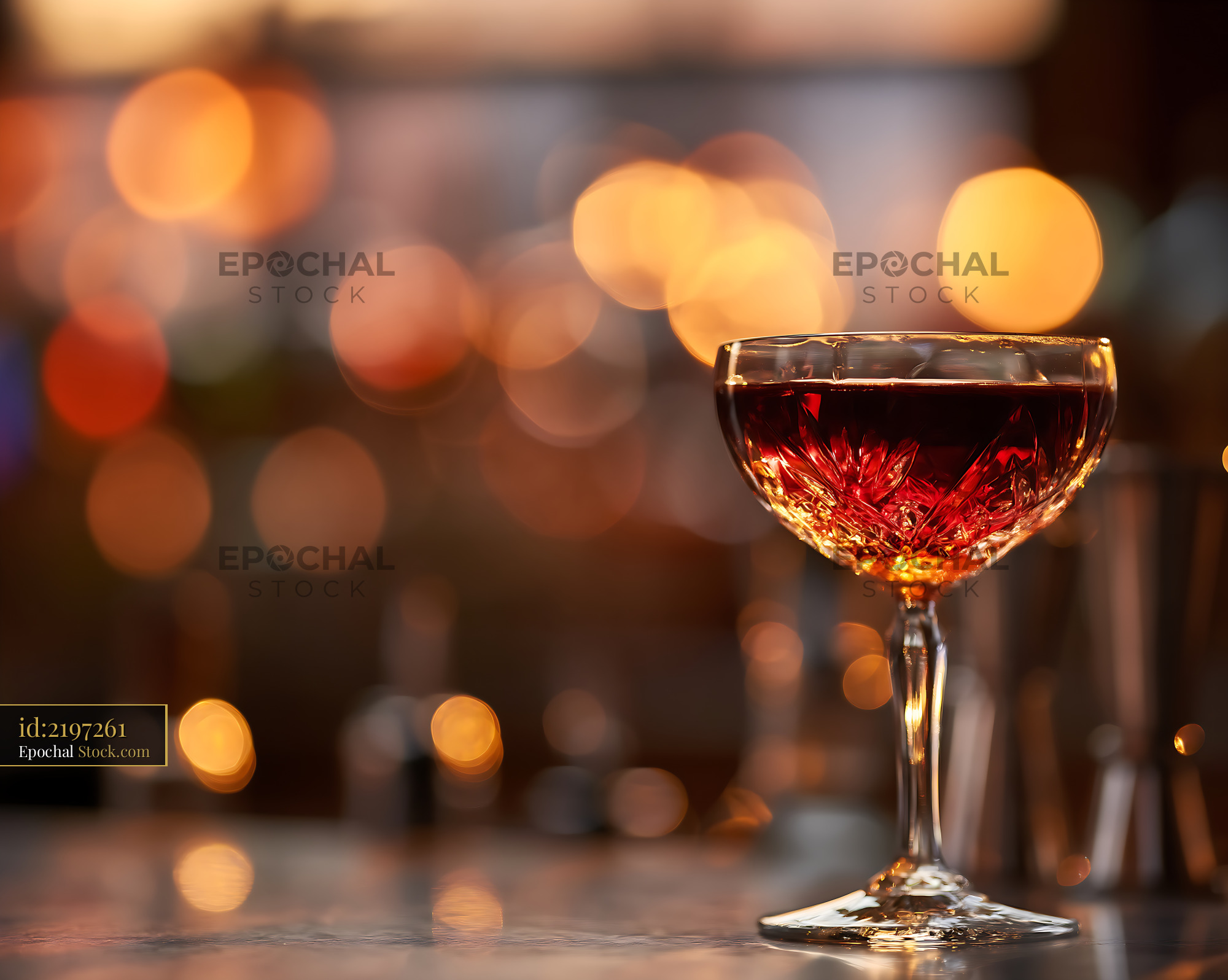 Bushwick Cocktail in Coupe at Sunset - stock photo