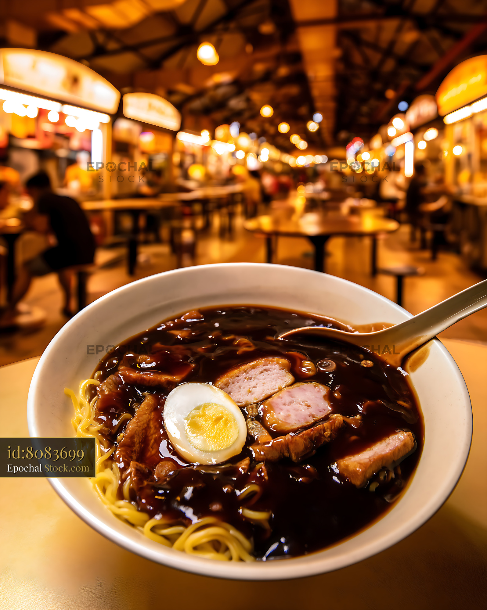 Traditional Lor Mee Soup Bowl at Asian Hawker Center - stock photo