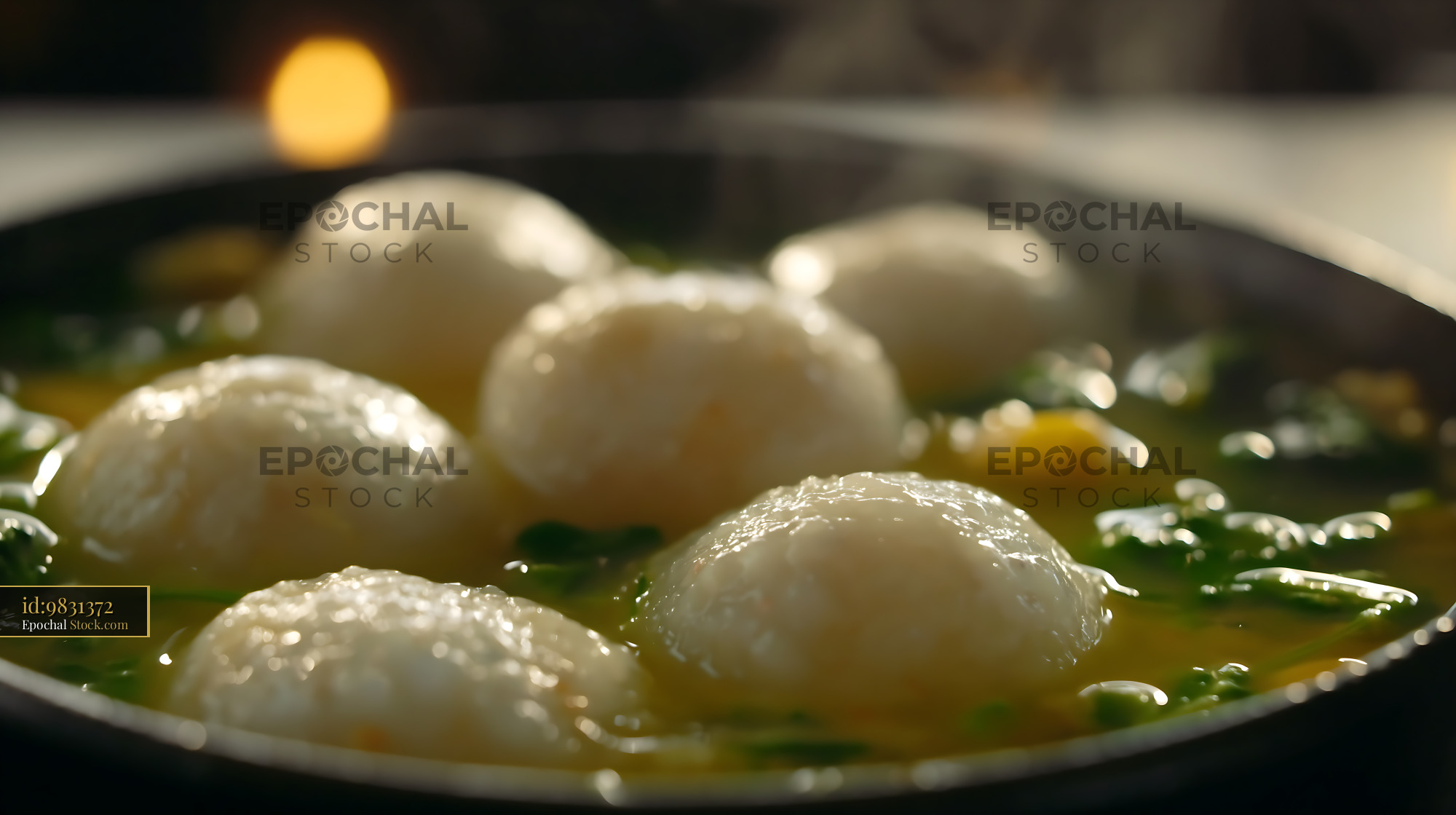 Steaming Kapurung Soup in Pan, Traditional Dish - stock photo