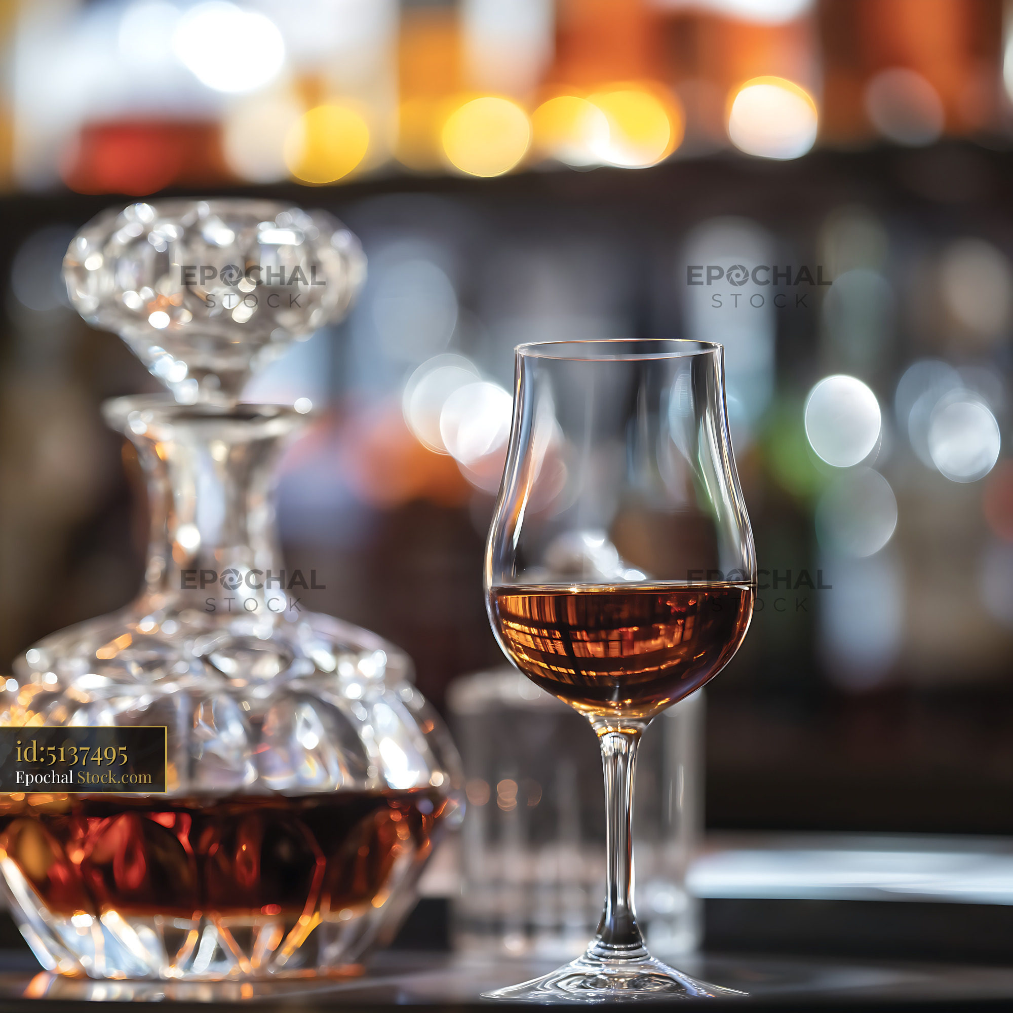 Bushwick Cocktail Served in Elegant Crystal - stock photo