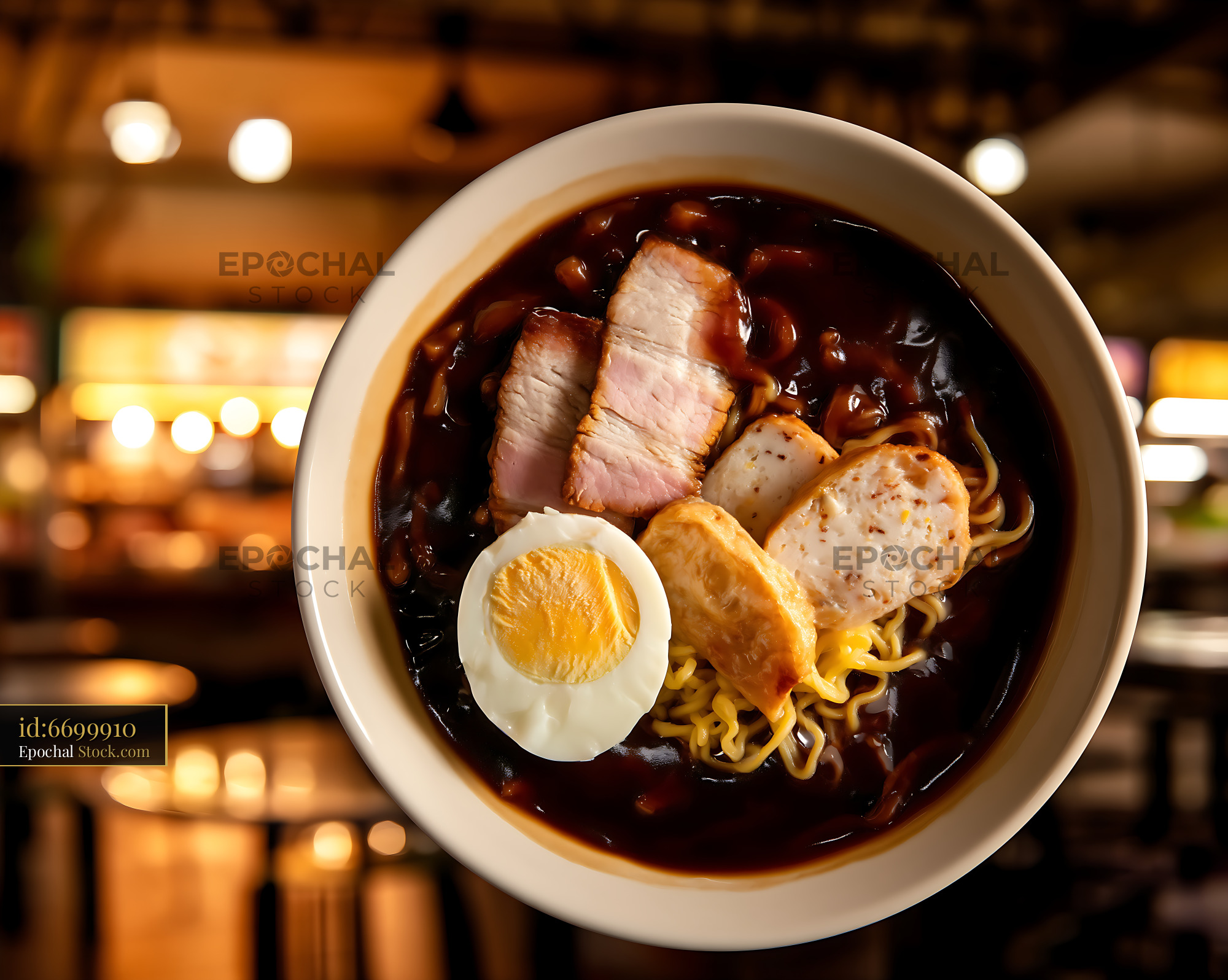 Lor Mee Soup with Pork, Egg, Noodles in Restaurant - stock photo