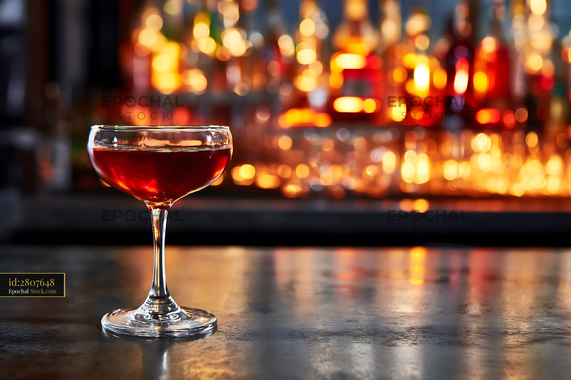 Bushwick Cocktail Served at Upscale Bar - stock photo