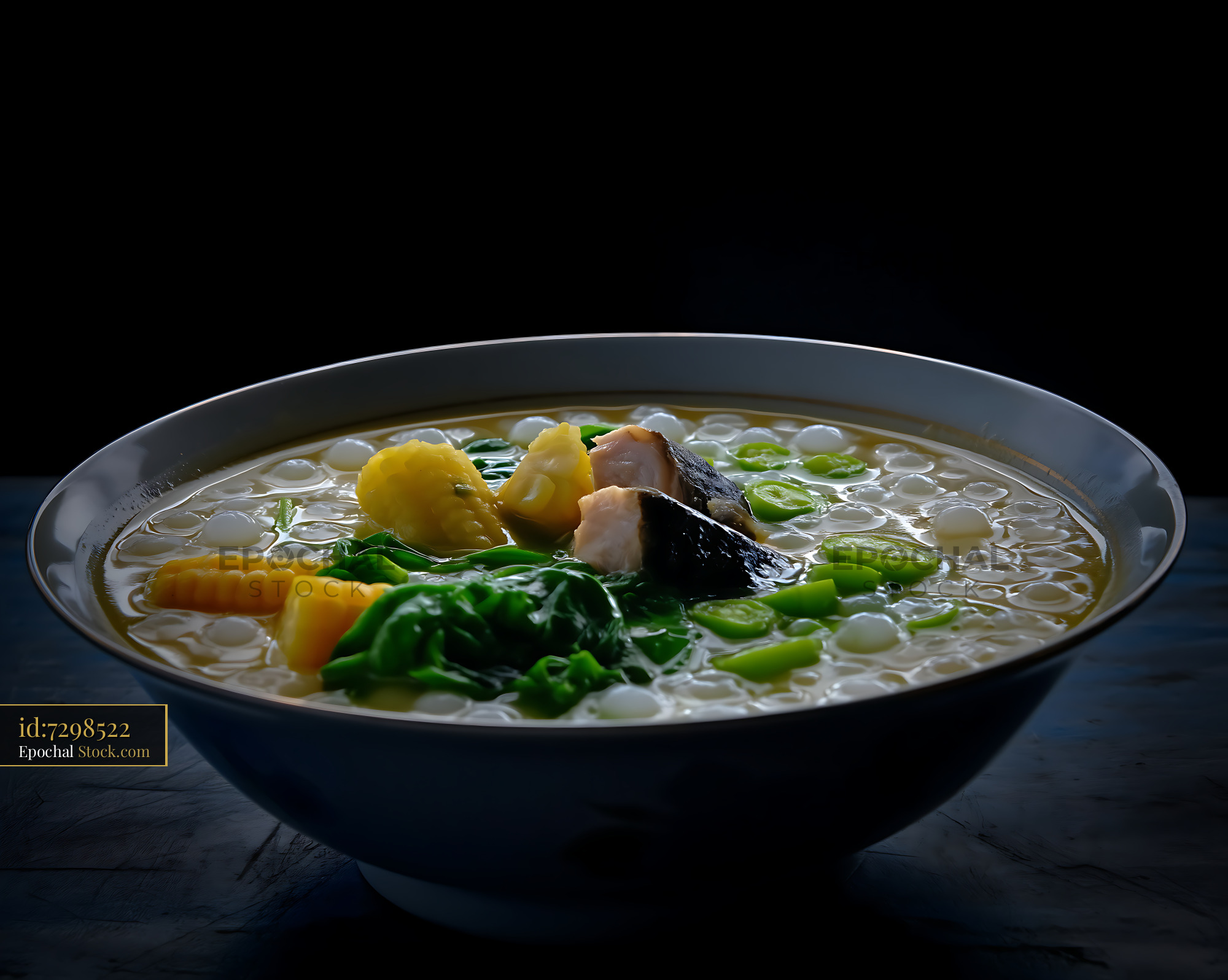 Traditional Lor Mee Soup with Fresh Ingredients - stock photo