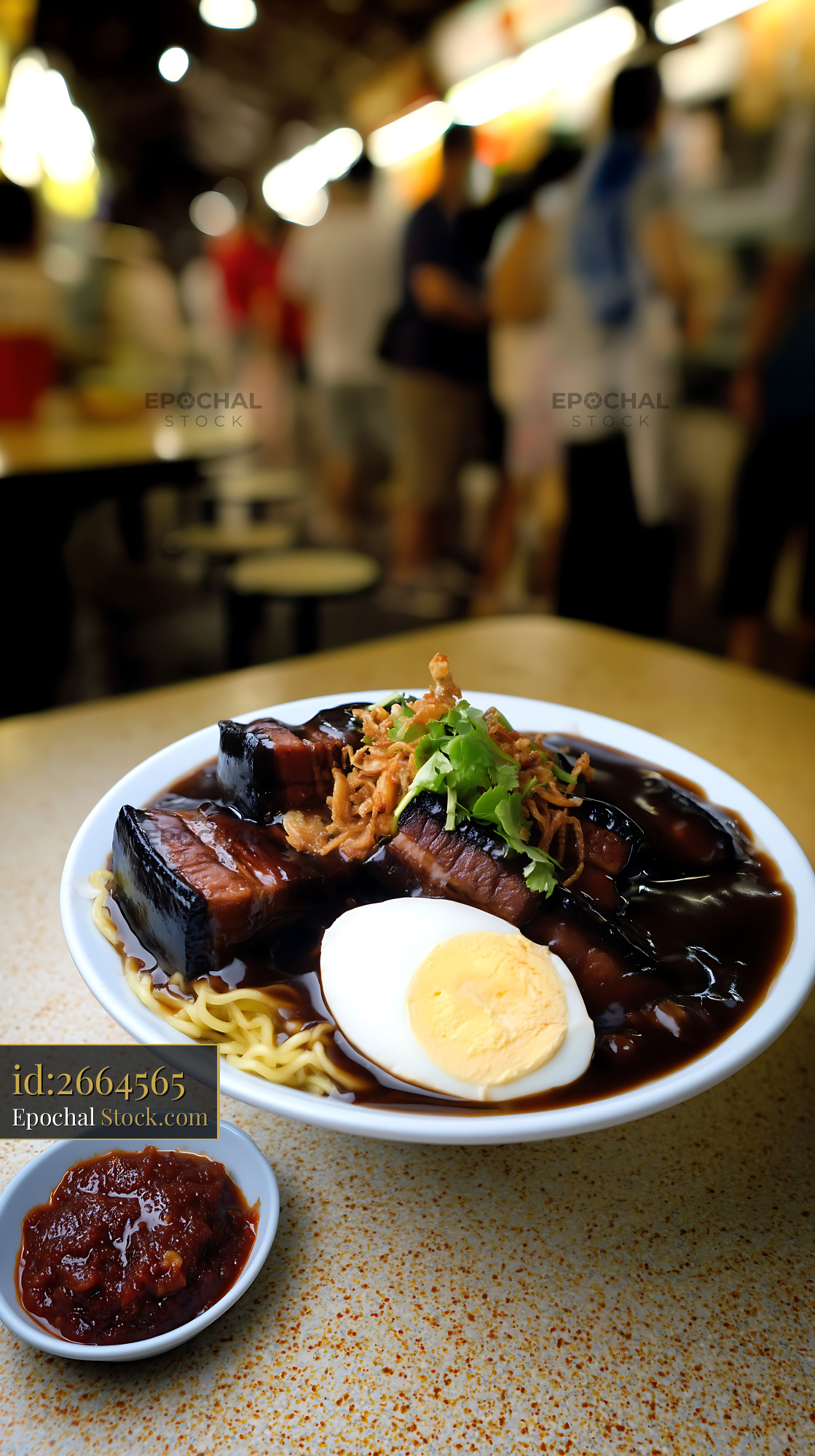 Traditional Lor Mee Soup with Braised Pork and Egg - stock photo