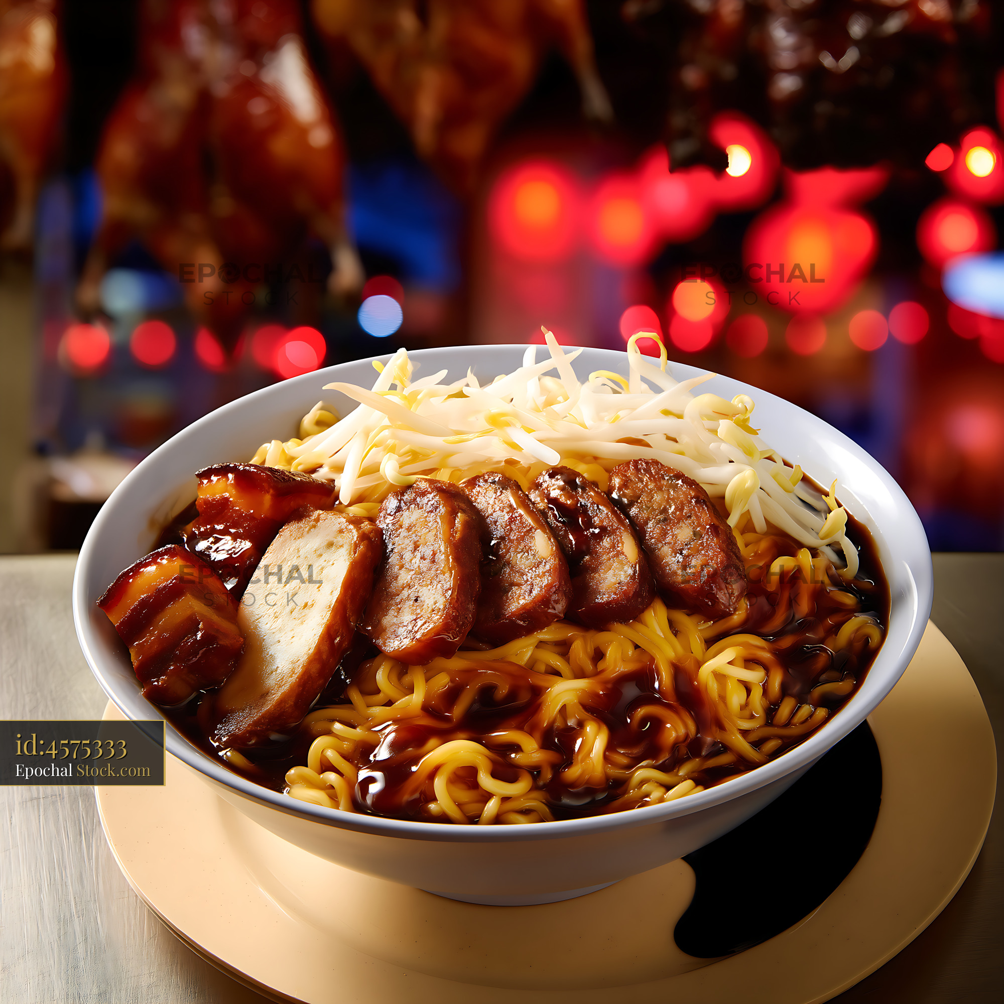 Delicious Lor Mee Soup with Braised Pork and Noodles - stock photo