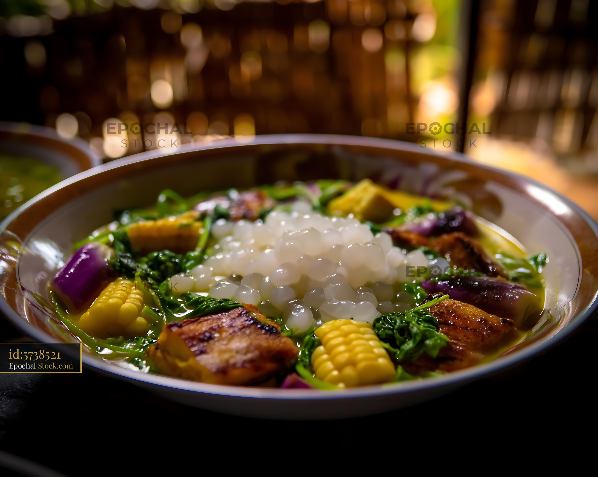 Delicious Lor Mee Soup with Tapioca Pearls and Vegetables - stock photo