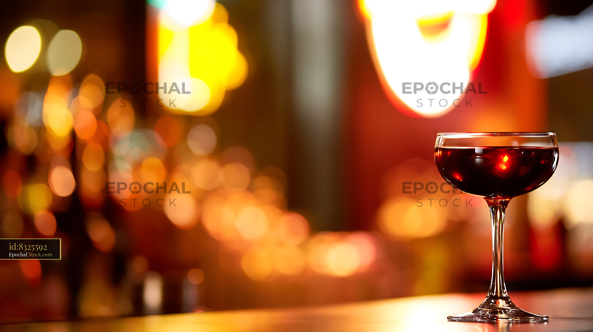 Bushwick Cocktail in Coupe Glass, Upscale Bar - stock photo