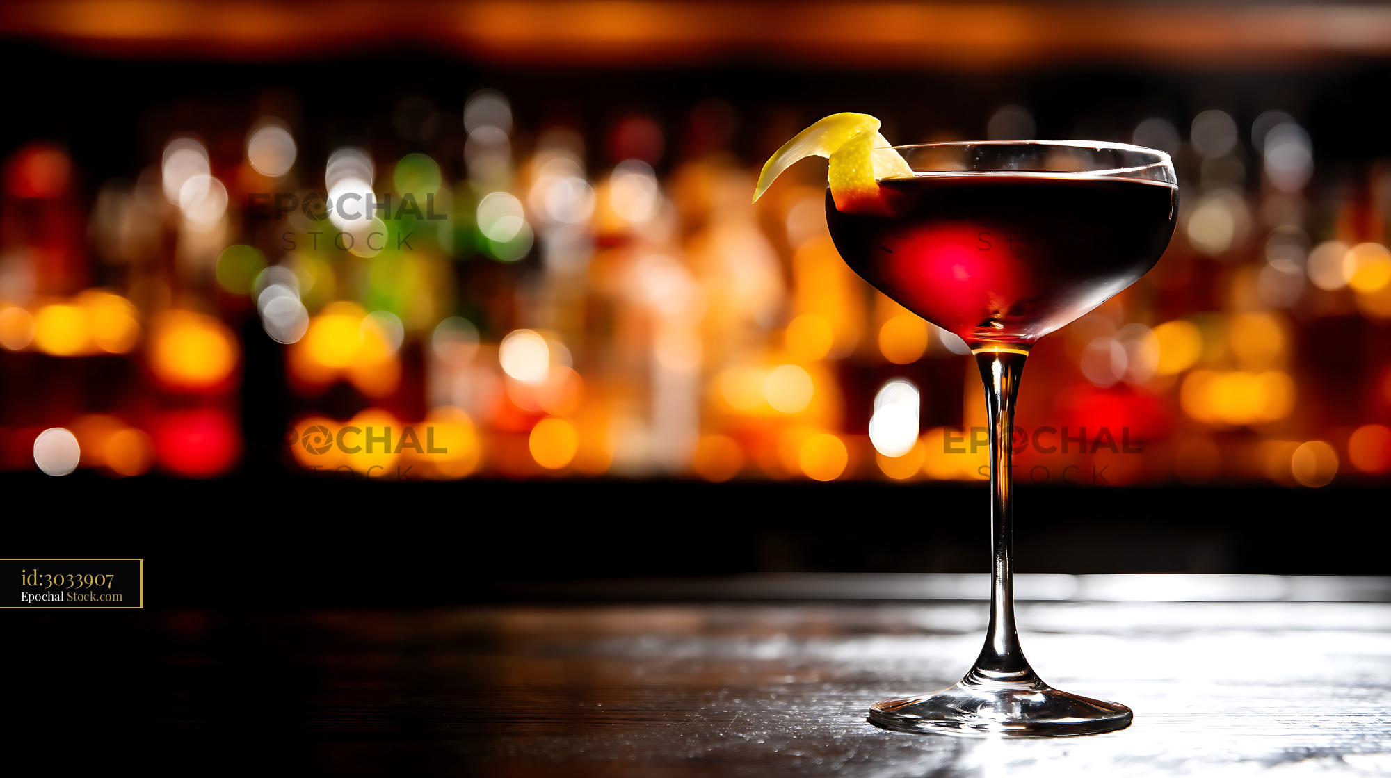 Bushwick Cocktail with Lemon Twist Garnish - stock photo