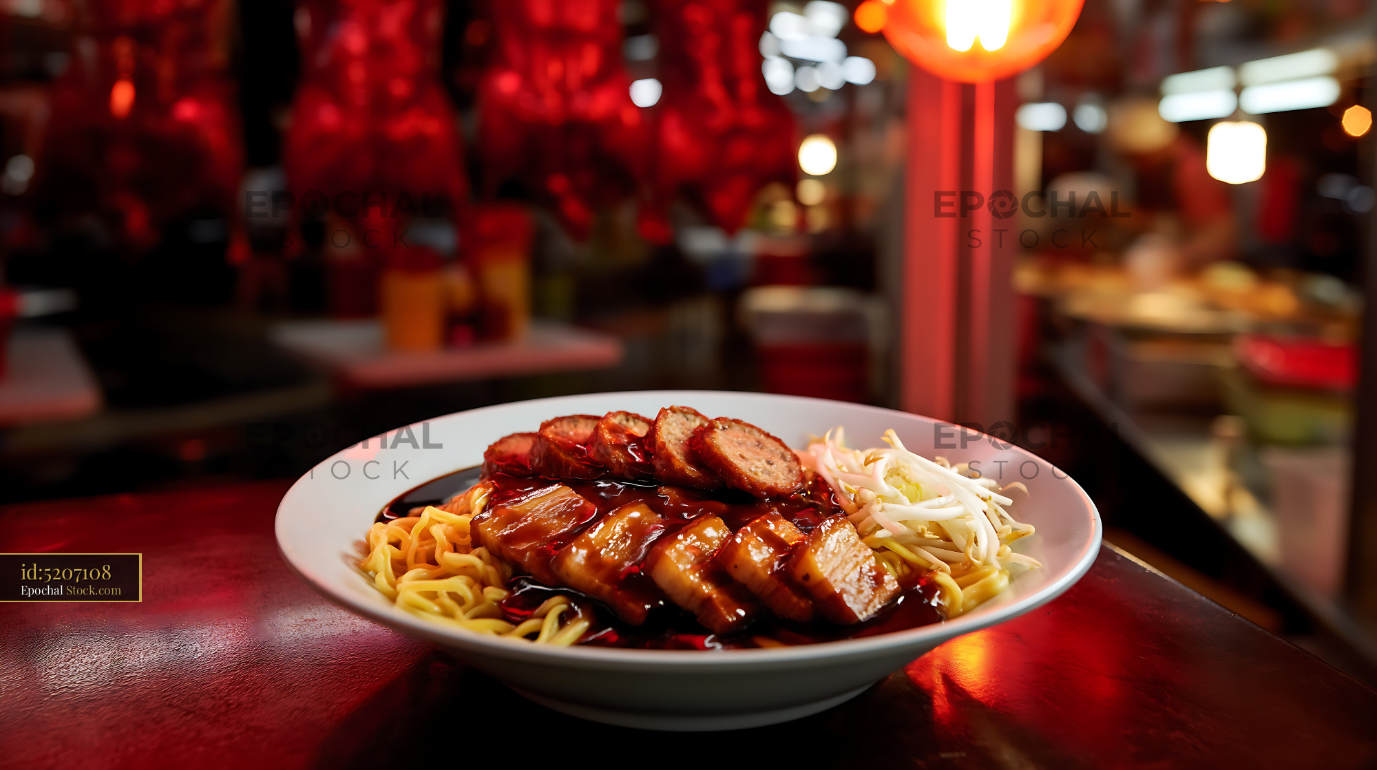 Delicious Lor Mee Soup with Pork Belly in Asian Restaurant - stock photo