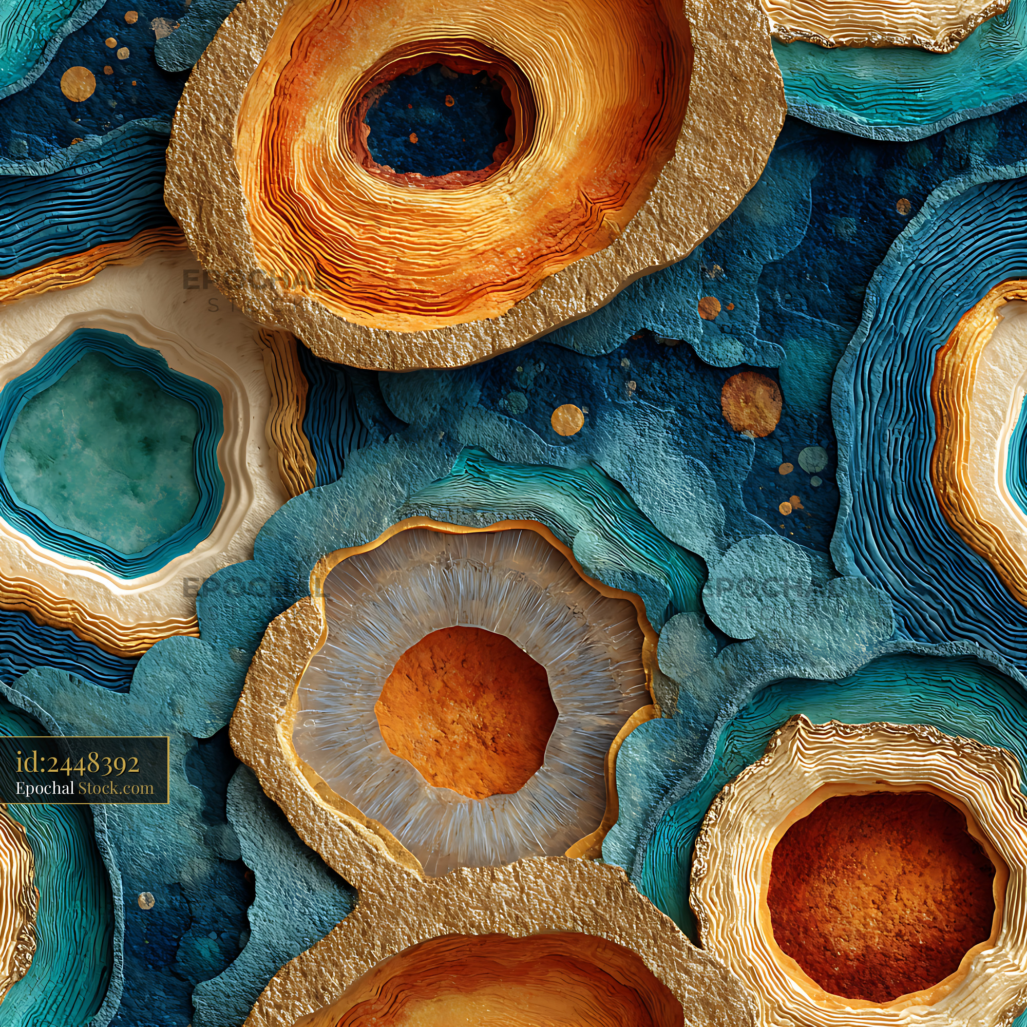 Organic Mineral Agate Stone Seamless Pattern - stock photo