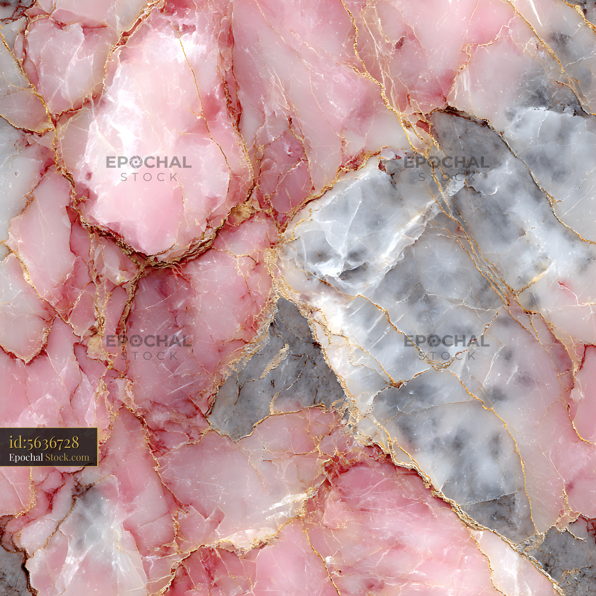 Pink Rose Quartz and Grey Marble Seamless Pattern - stock photo