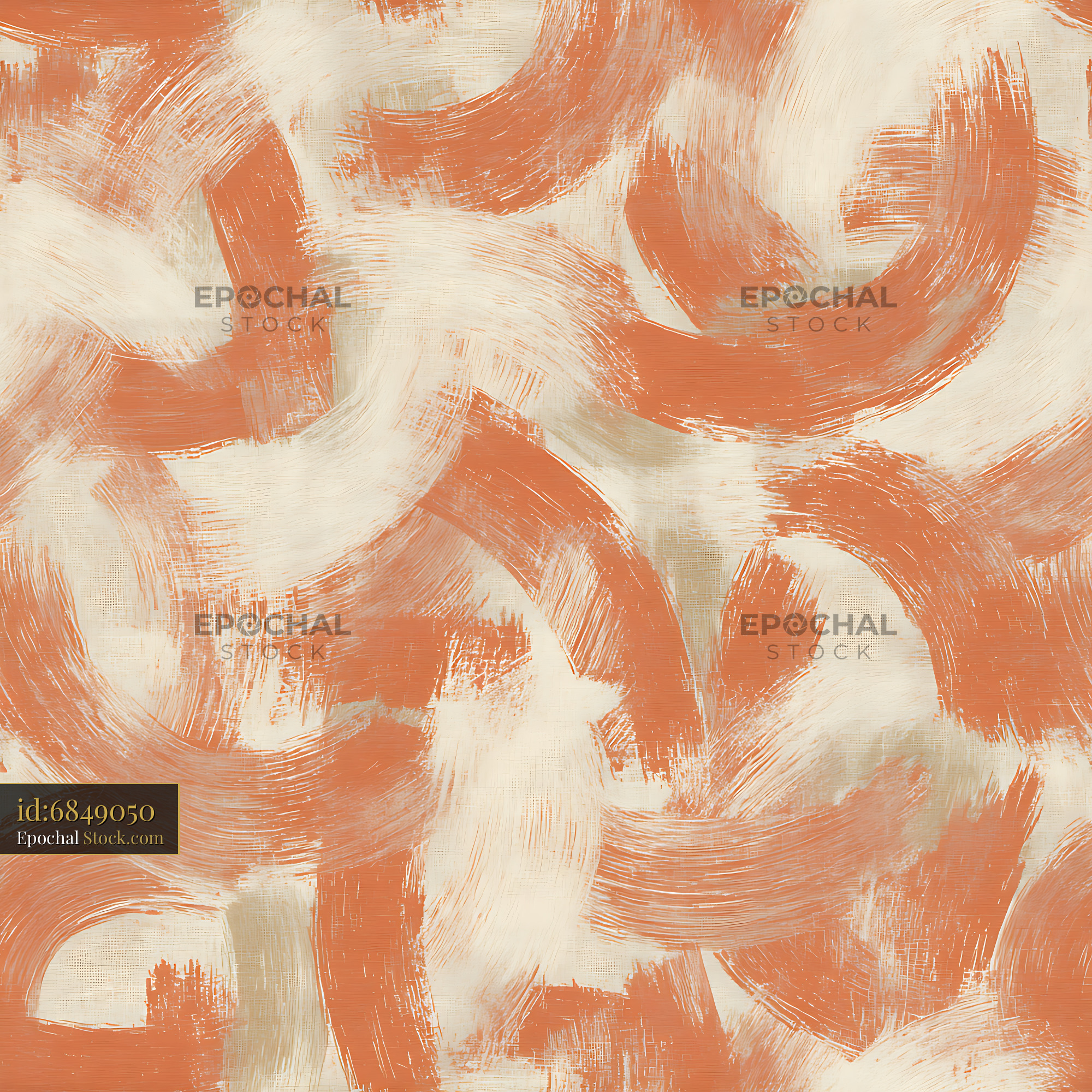 Terracotta Painterly Arcs Abstract Seamless Patter - stock photo