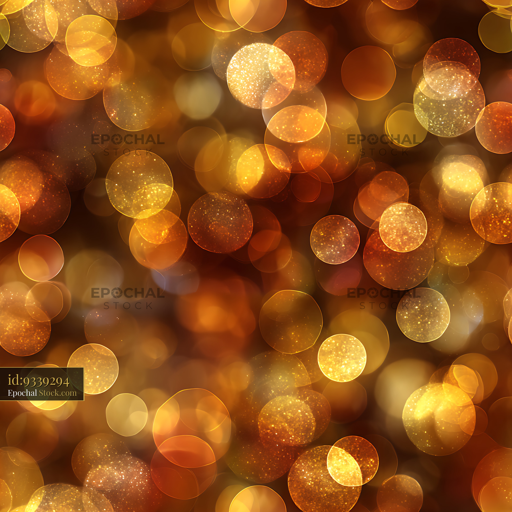 Gold Bokeh Light Sparkle Festive Seamless Pattern - stock photo