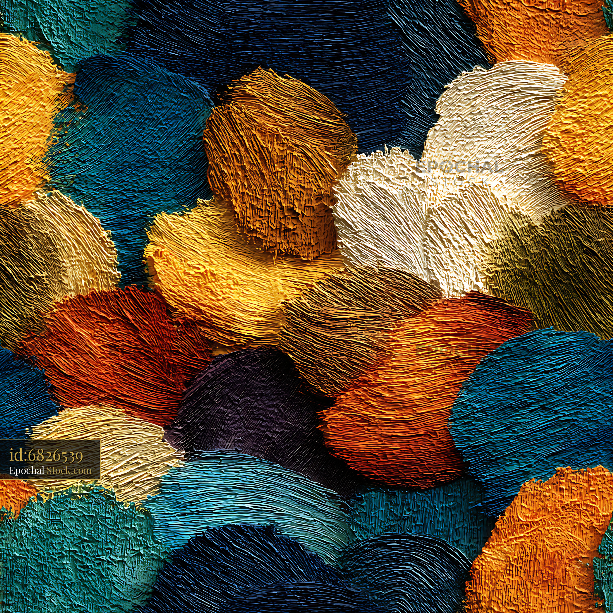 Bold Impasto Oil Brushstroke Seamless Pattern - stock photo