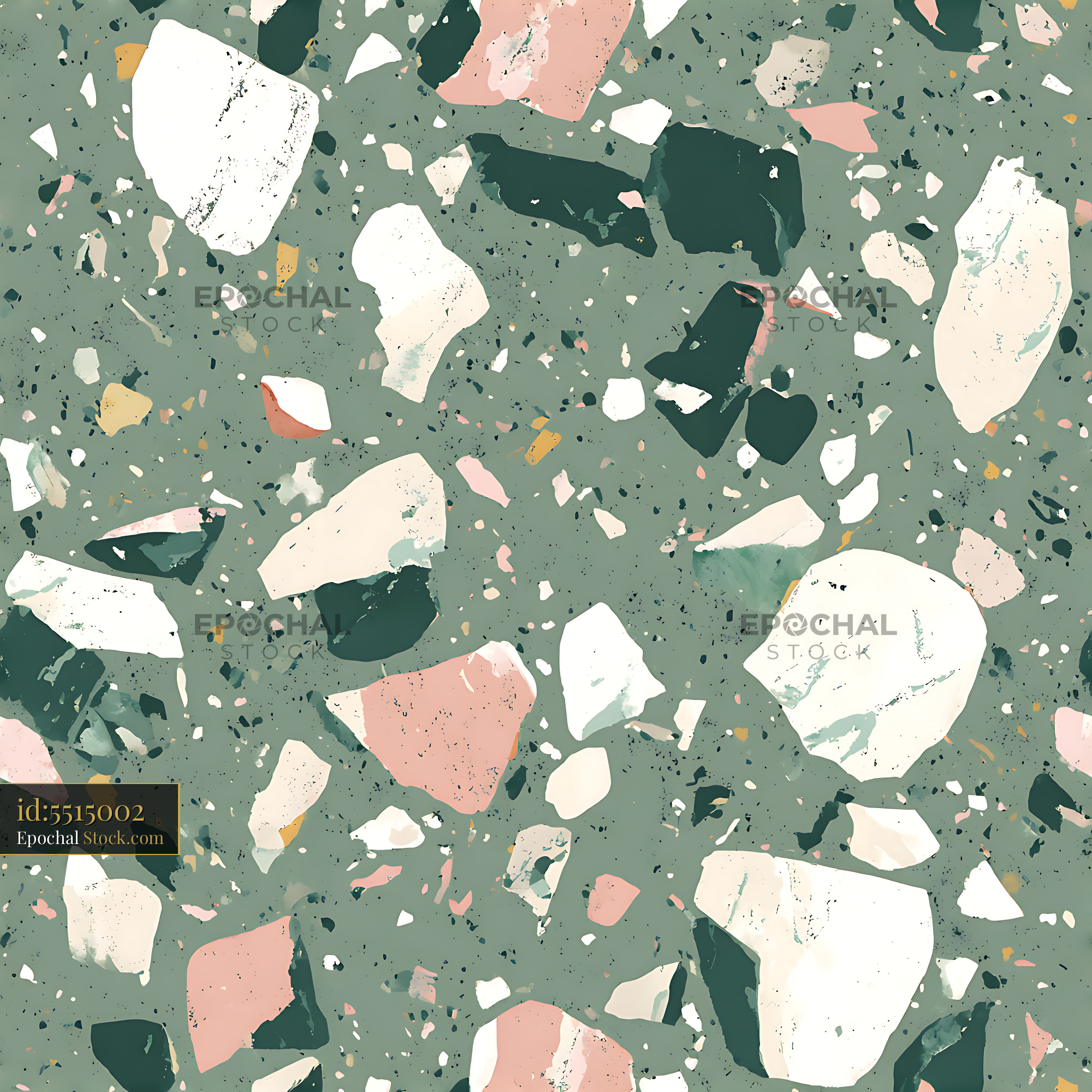 Modern Sage and Pink Terrazzo Seamless Pattern - stock photo
