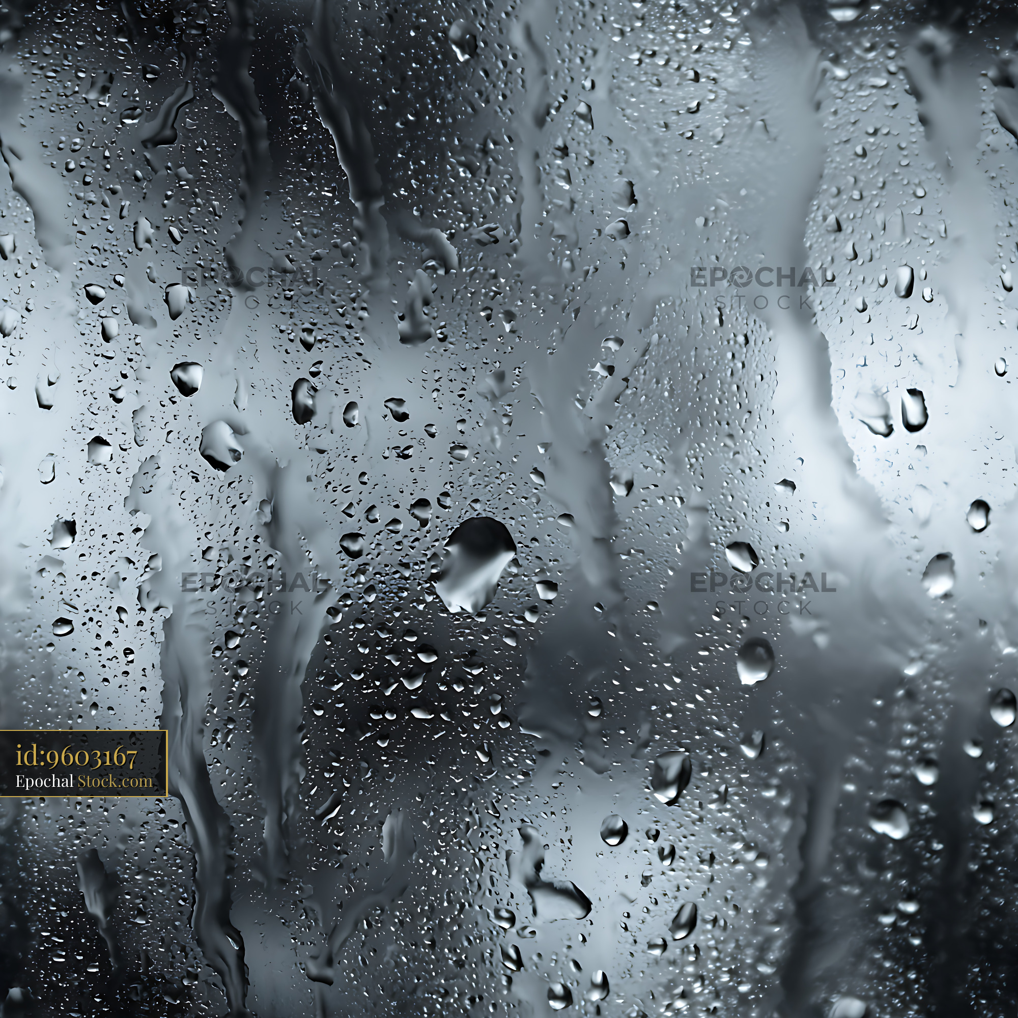 Charcoal Raindrop Condensation Seamless Pattern - stock photo
