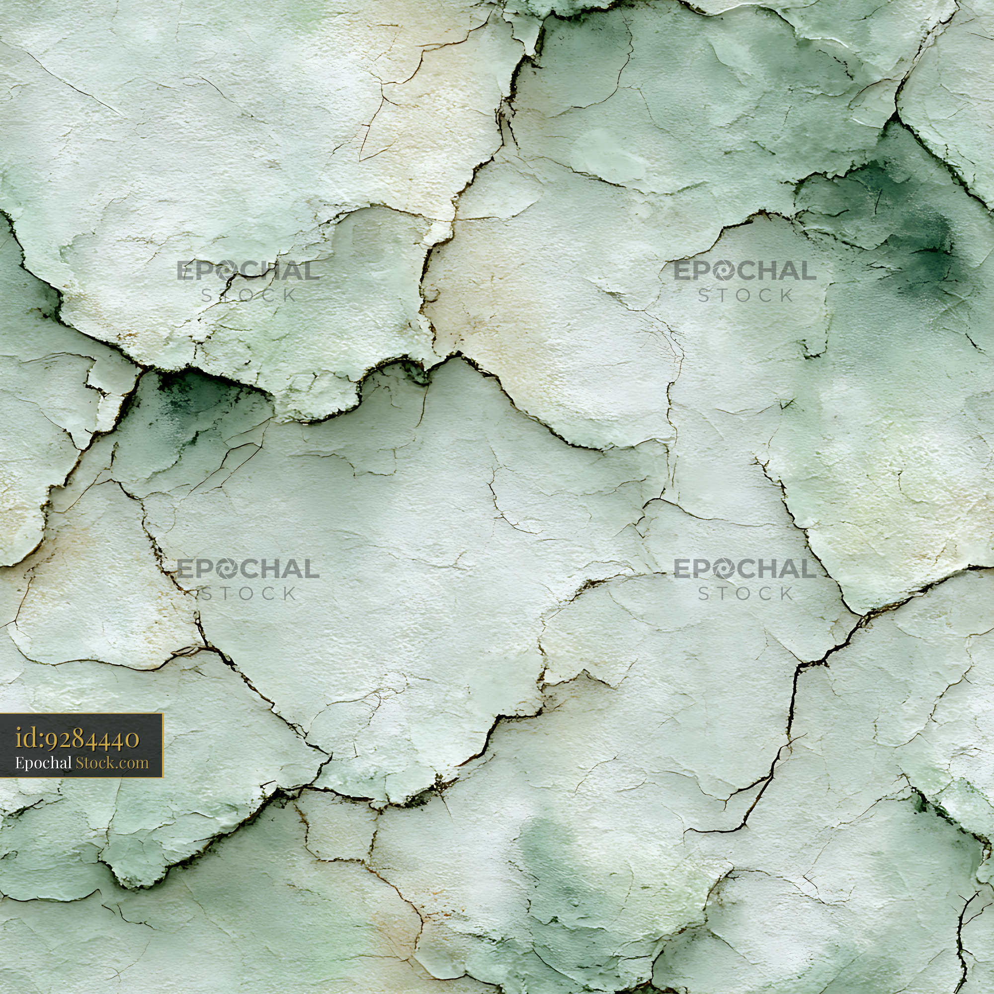Cracked Sage Green Stucco Texture Seamless Pattern - stock photo