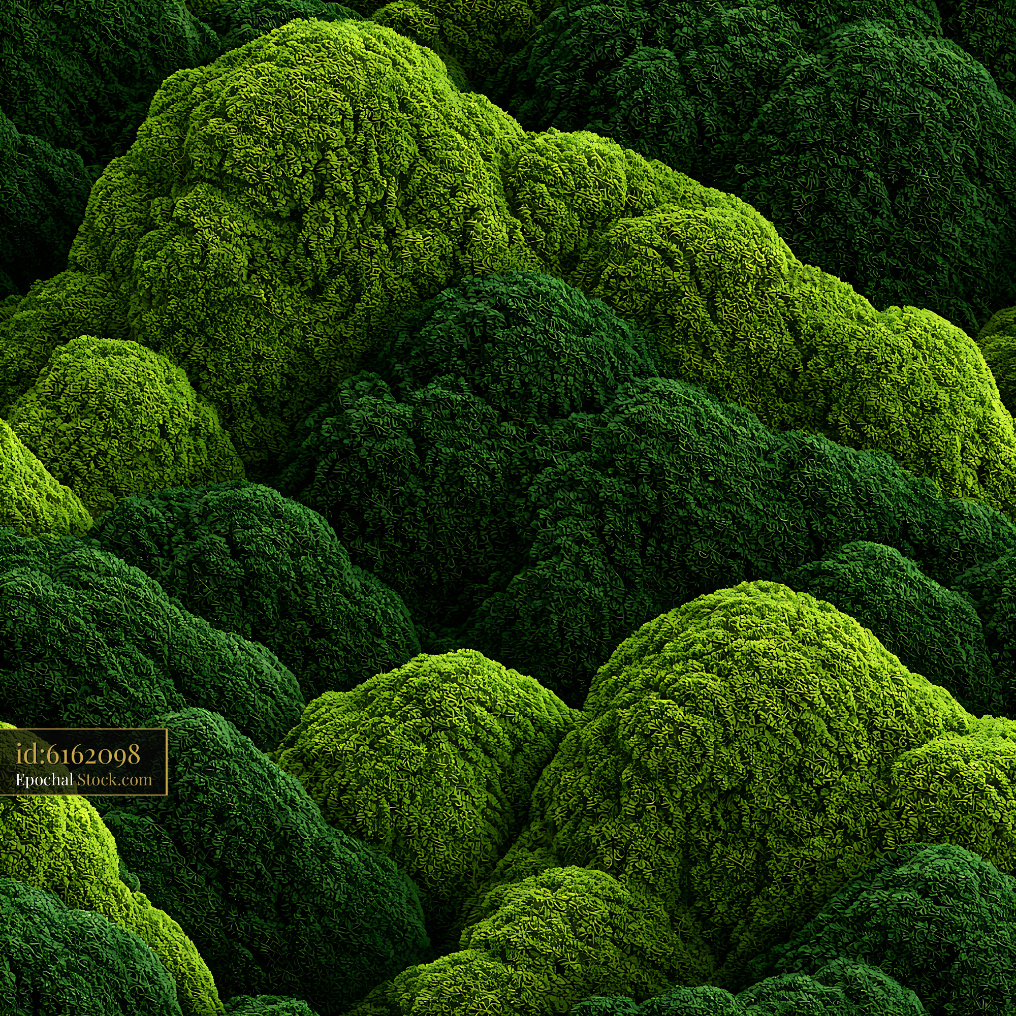 Organic Green Broccoli Texture Seamless Pattern - stock photo