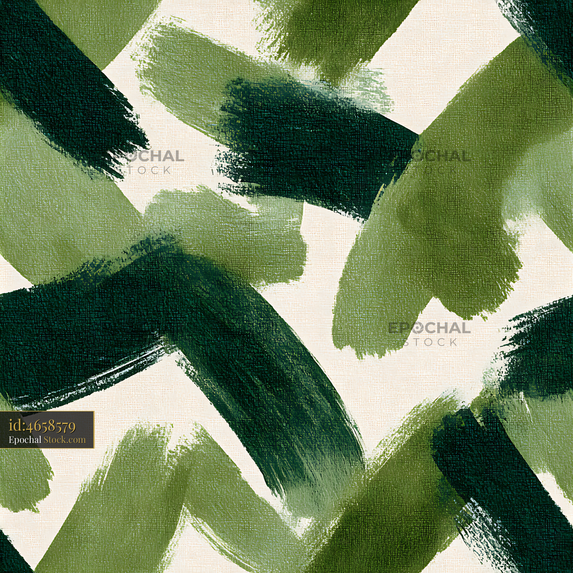 Earthy Abstract Green Brushstroke Seamless Pattern - stock photo