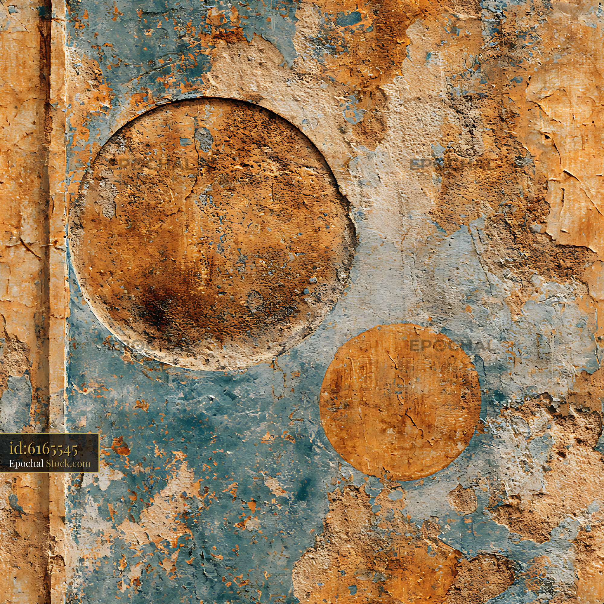 Distressed Rust and Teal Grunge Seamless Pattern - stock photo