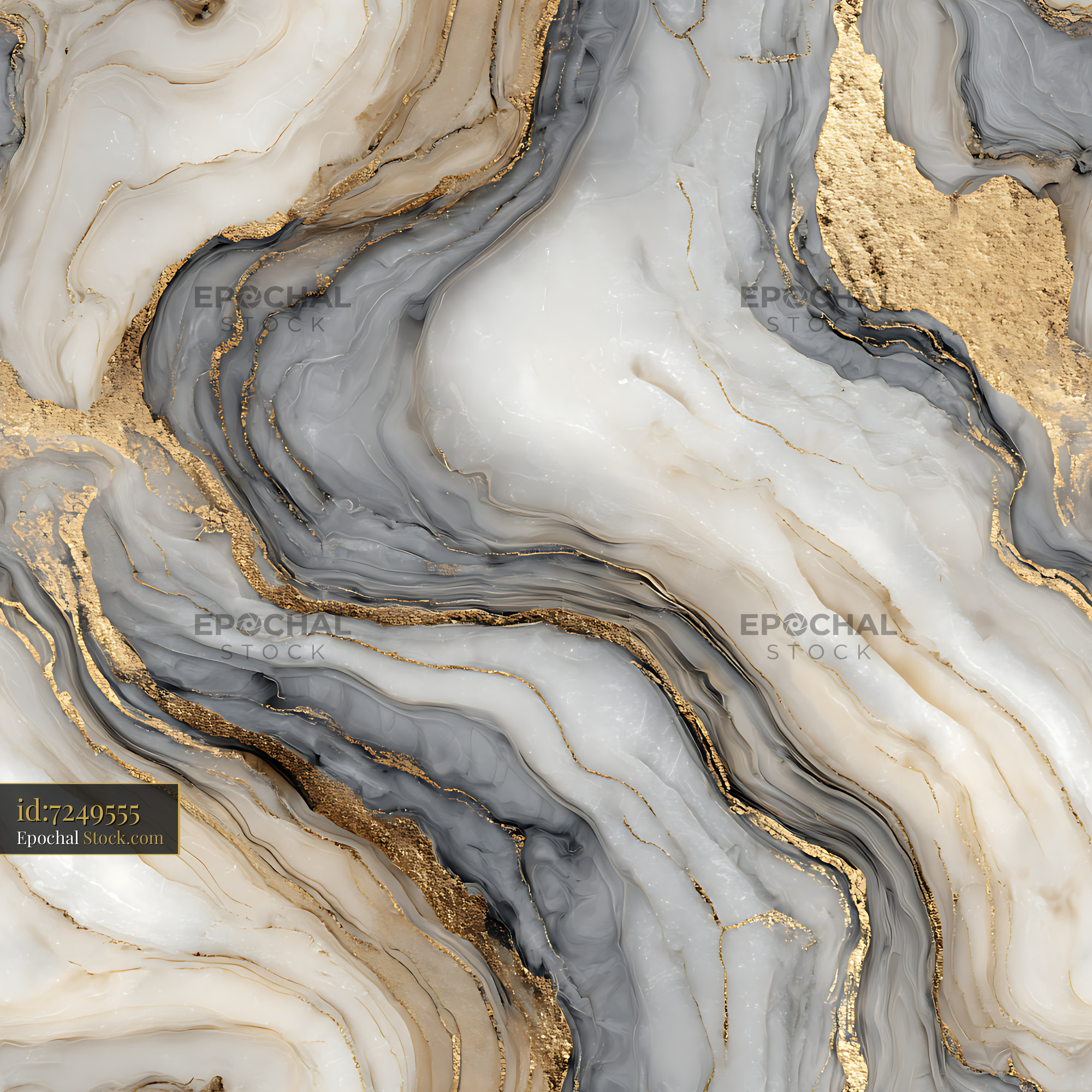 Luxury Grey Gold Marble Seamless Repeat Pattern - stock photo