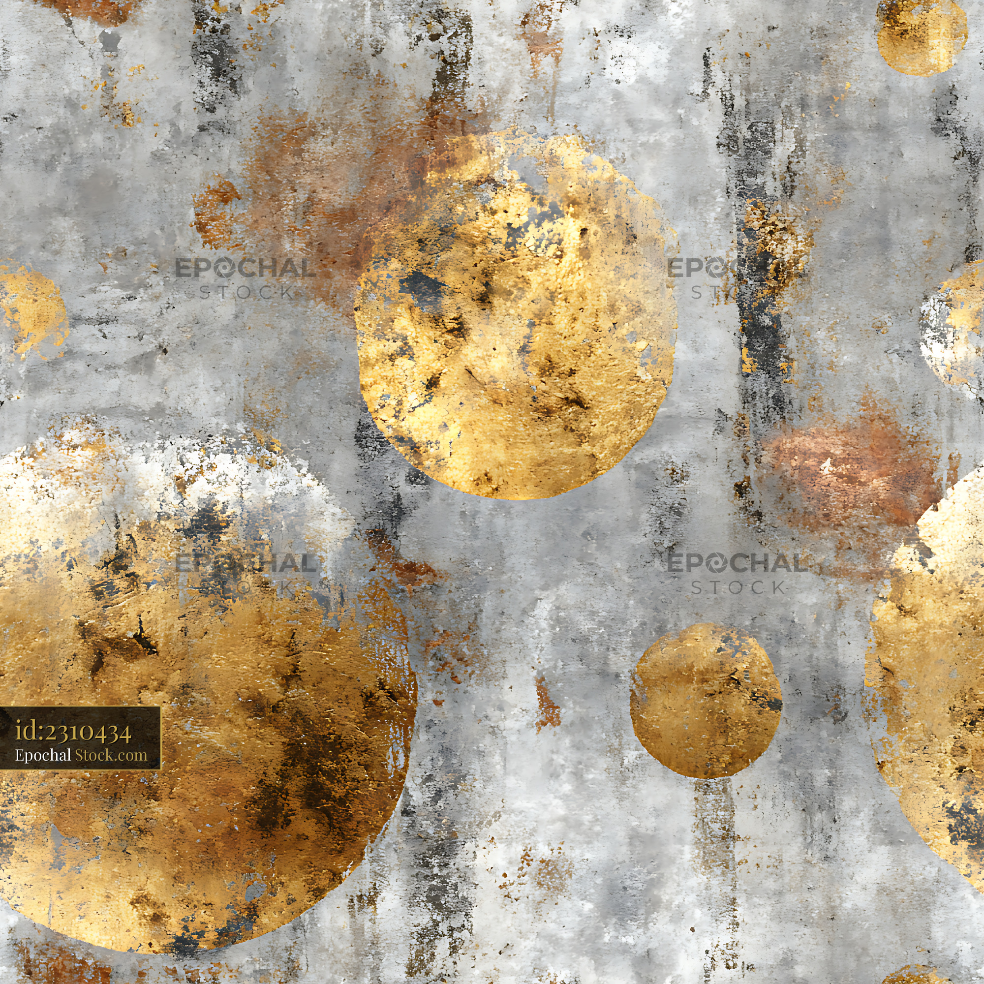 Distressed Gold Concrete Texture Seamless Pattern - stock photo