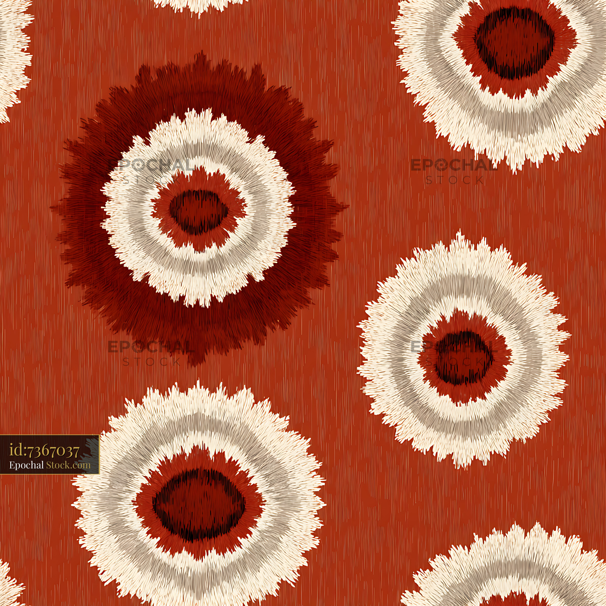 Earthy Tribal Tie Dye Sunburst Seamless Pattern - stock photo