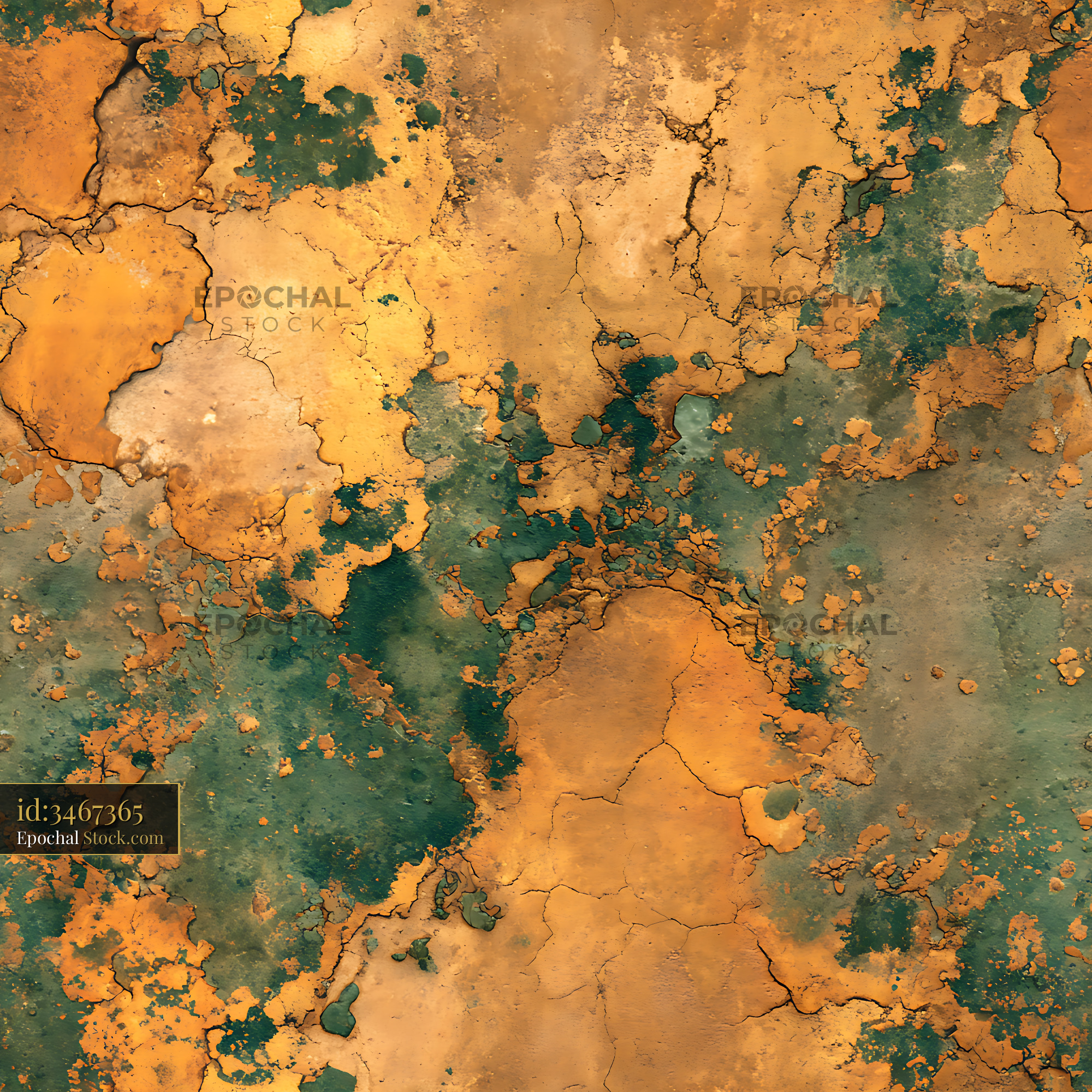 Distressed Copper Patina Grunge Seamless Pattern - stock photo