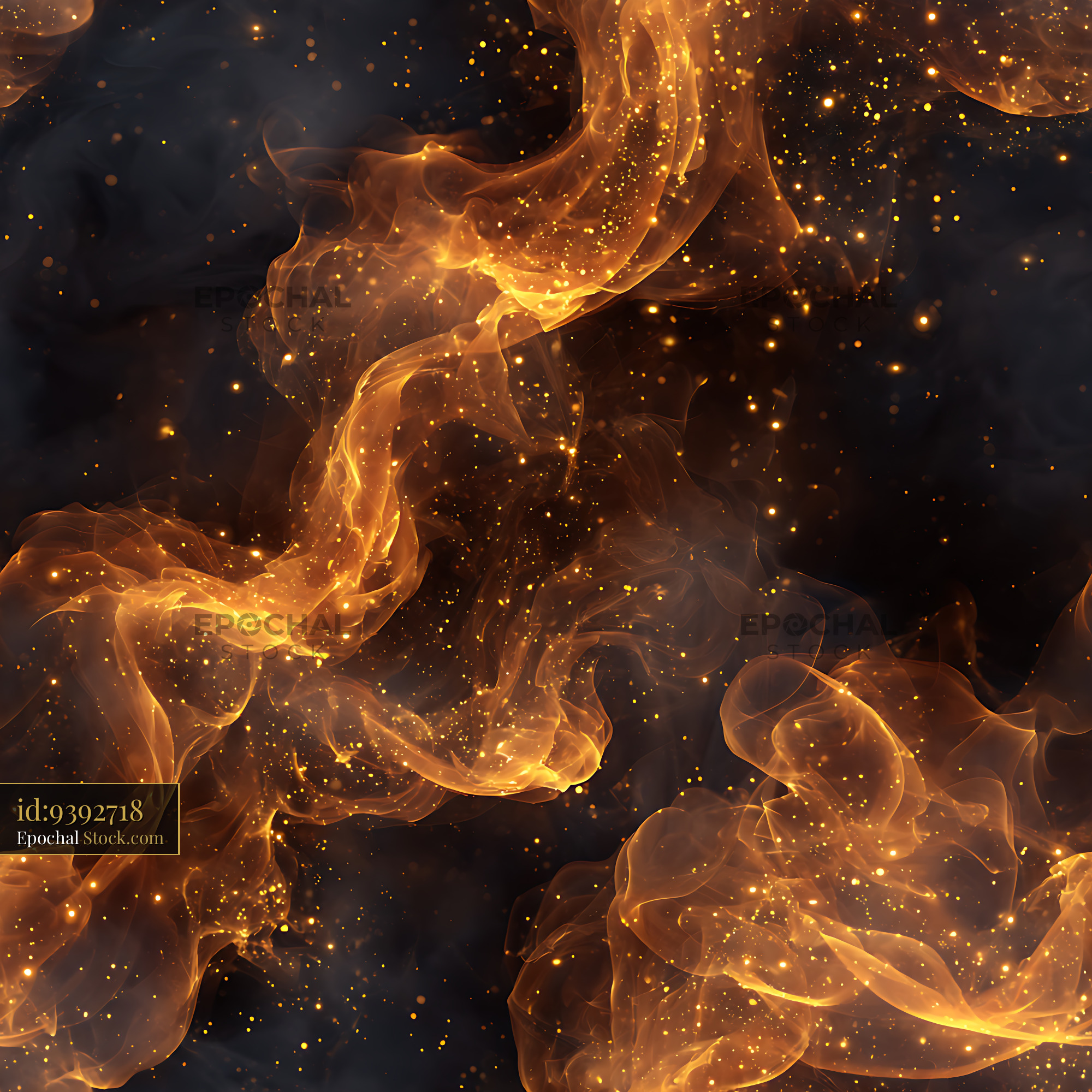 Glowing Amber Smoke Fire Embers Seamless Pattern - stock photo