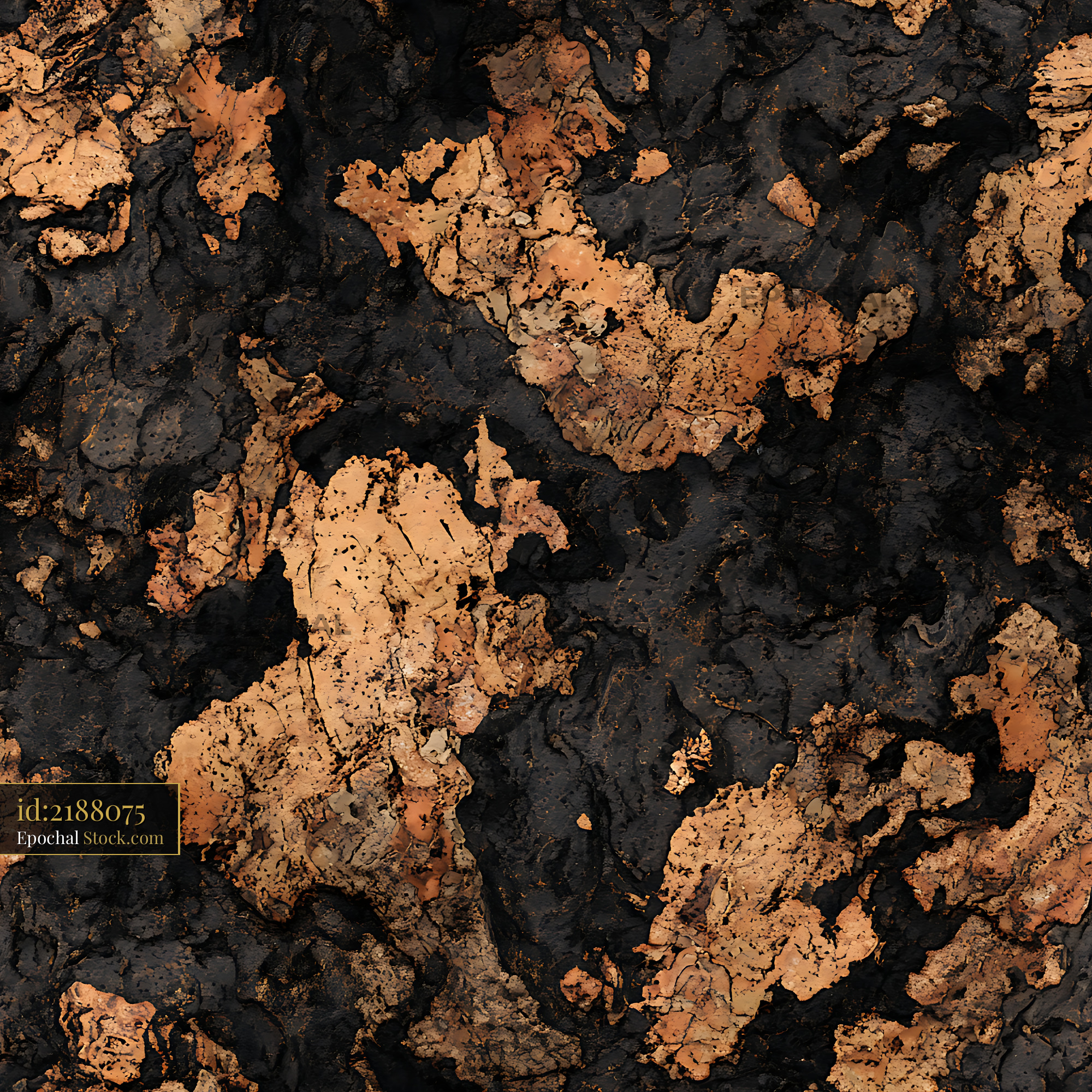 Rustic Charred Wood and Earthy Seamless Pattern - stock photo