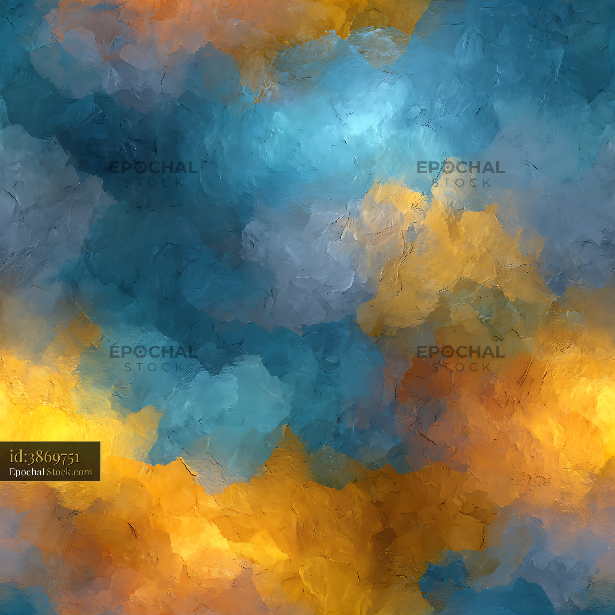 Abstract Impasto Sunset Clouds Seamless Pattern - stock photo