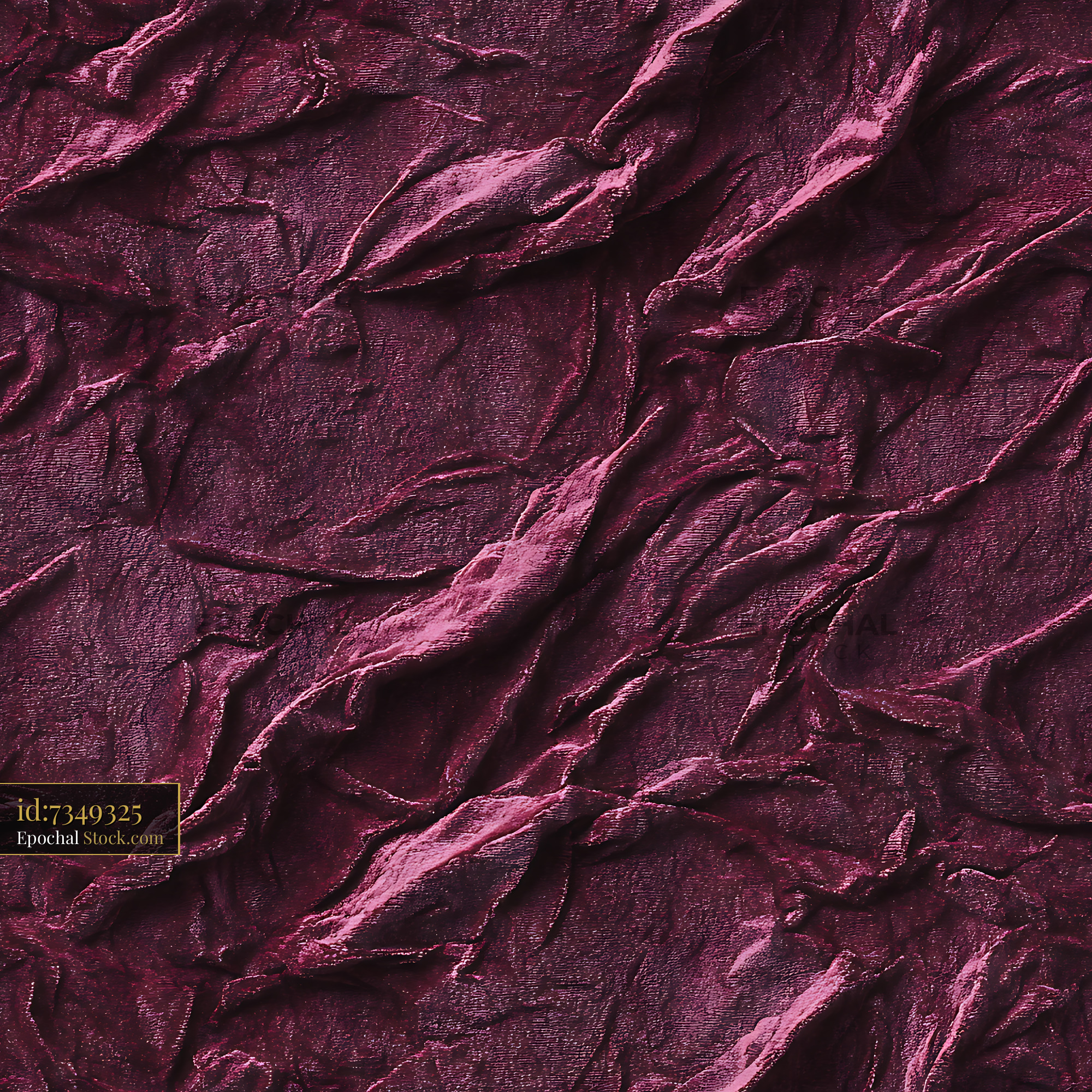 Crushed Burgundy Fabric Texture Seamless Pattern - stock photo