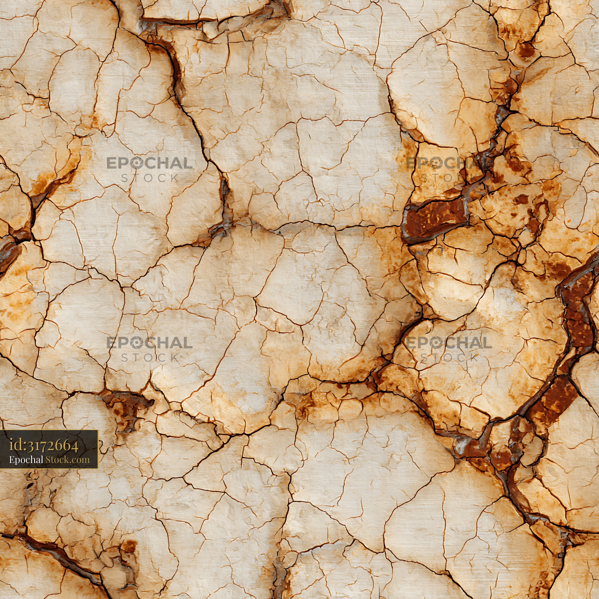 Weathered Terracotta Fissure Seamless Pattern - stock photo