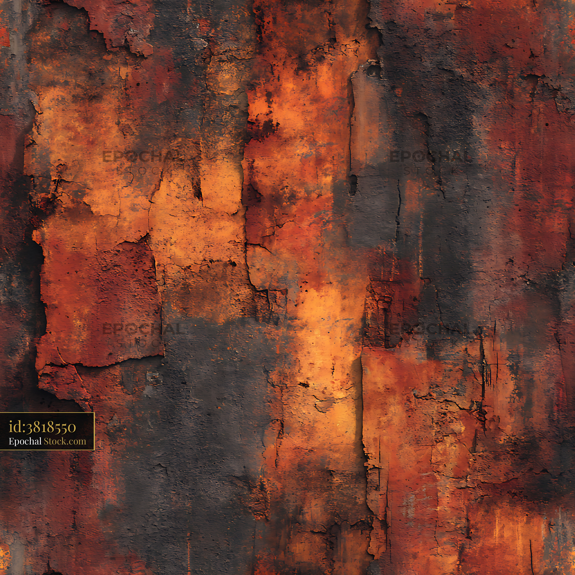 Rusted Metal and Charcoal Grunge Seamless Pattern - stock photo