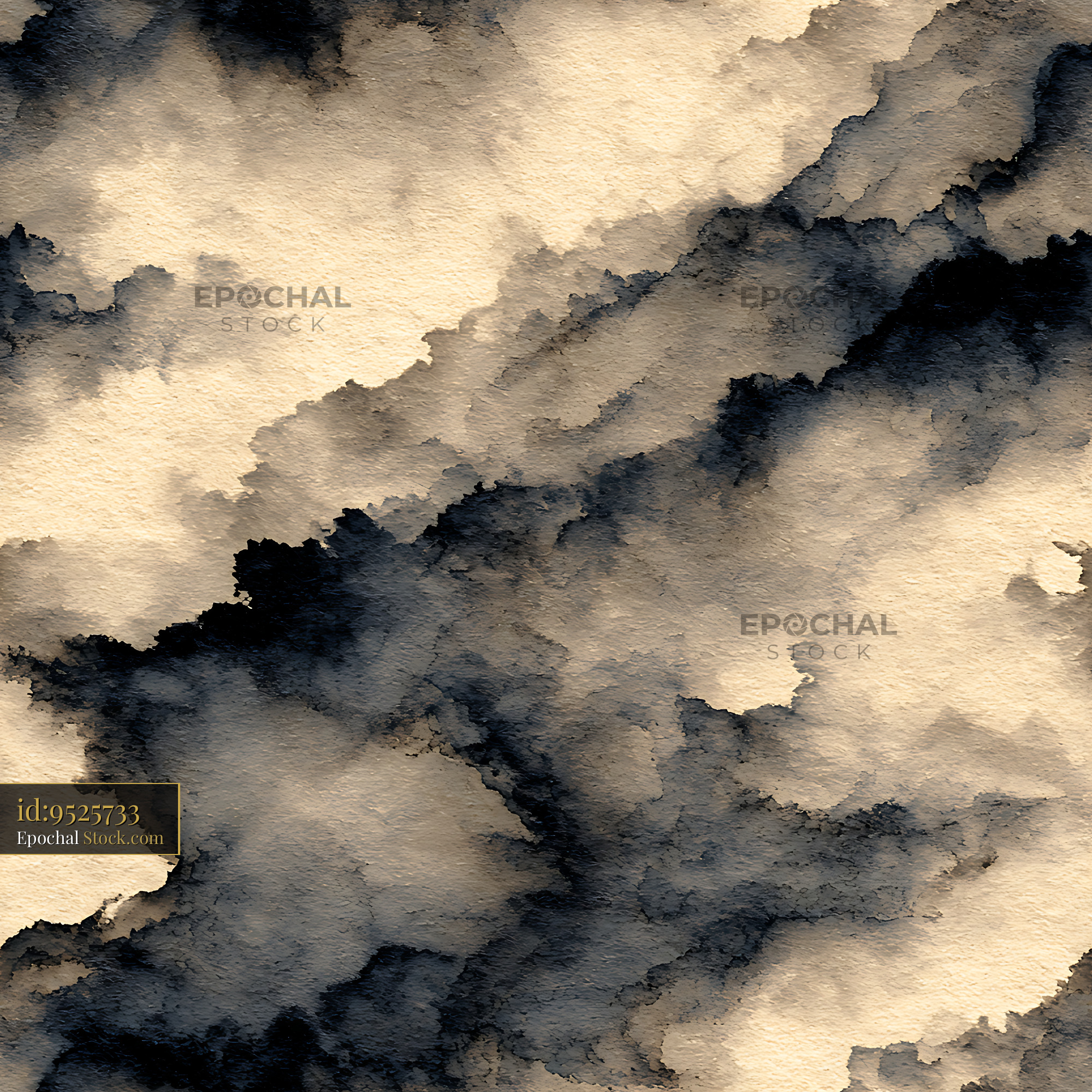 Abstract Ink Wash Cloud Texture Seamless Pattern - stock photo