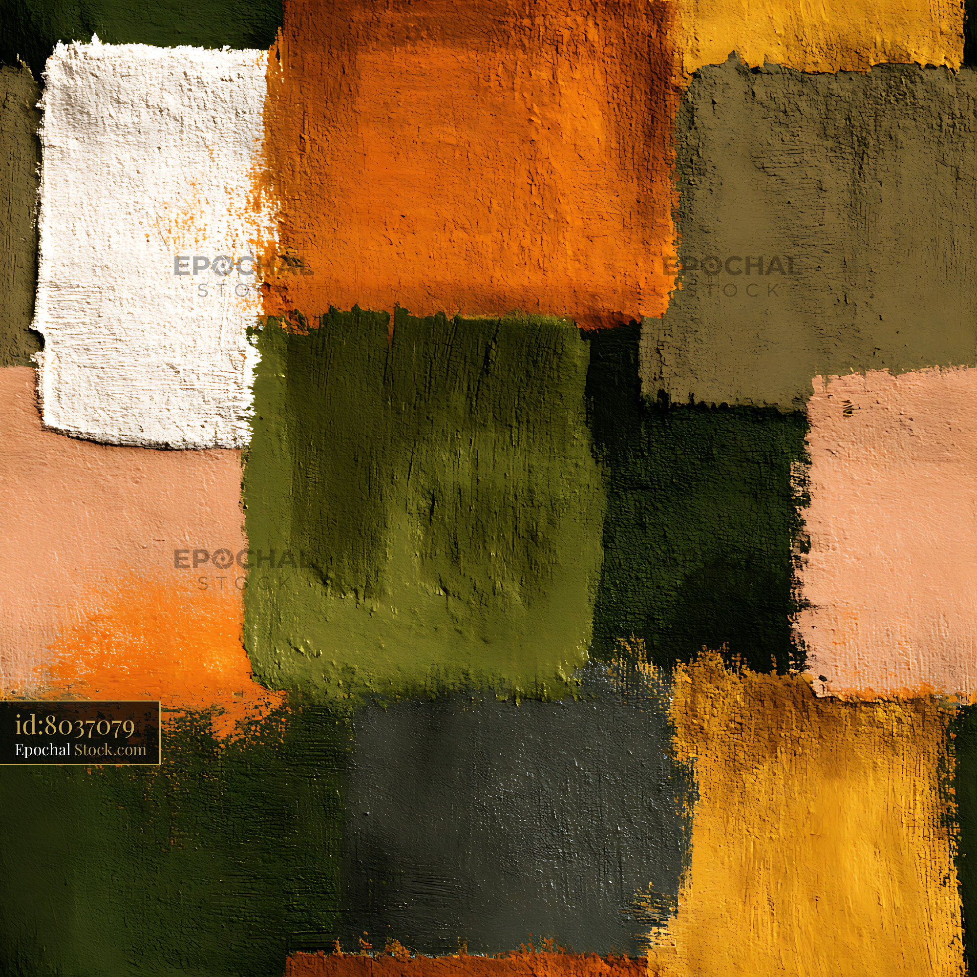 Textured Painterly Color Blocks Seamless Pattern - stock photo
