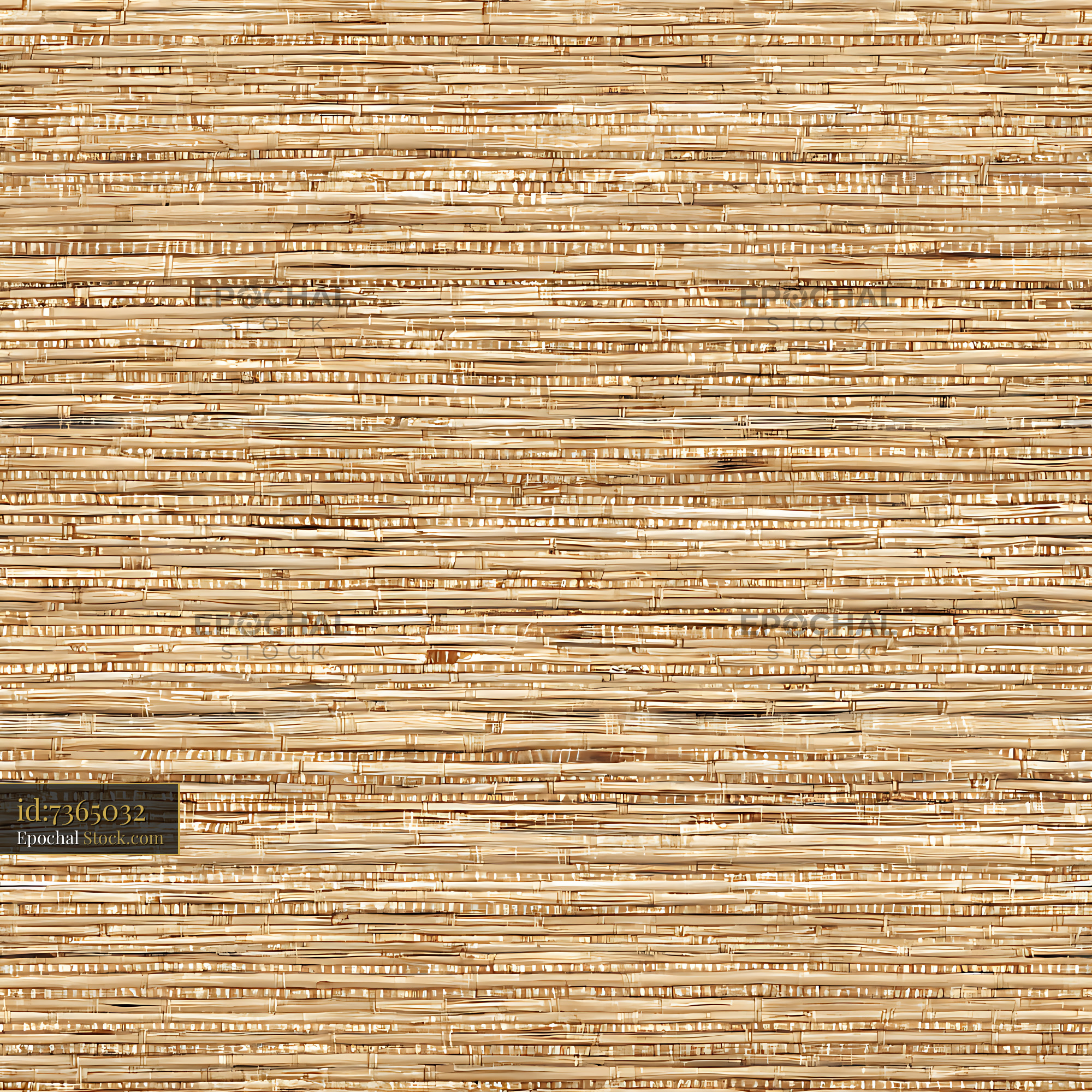 Natural Woven Straw Reed Texture Seamless Pattern - stock photo