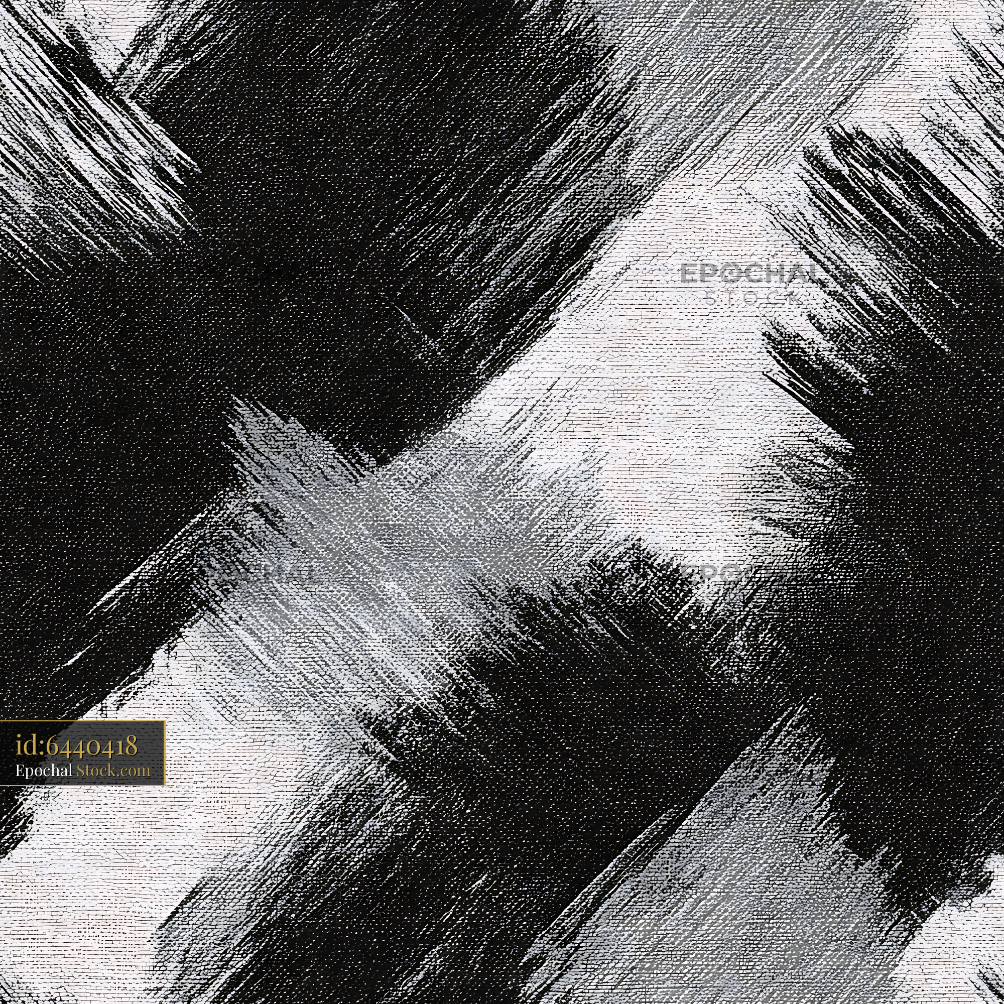Abstract Black and White Brushstroke Seamless Patt - stock photo