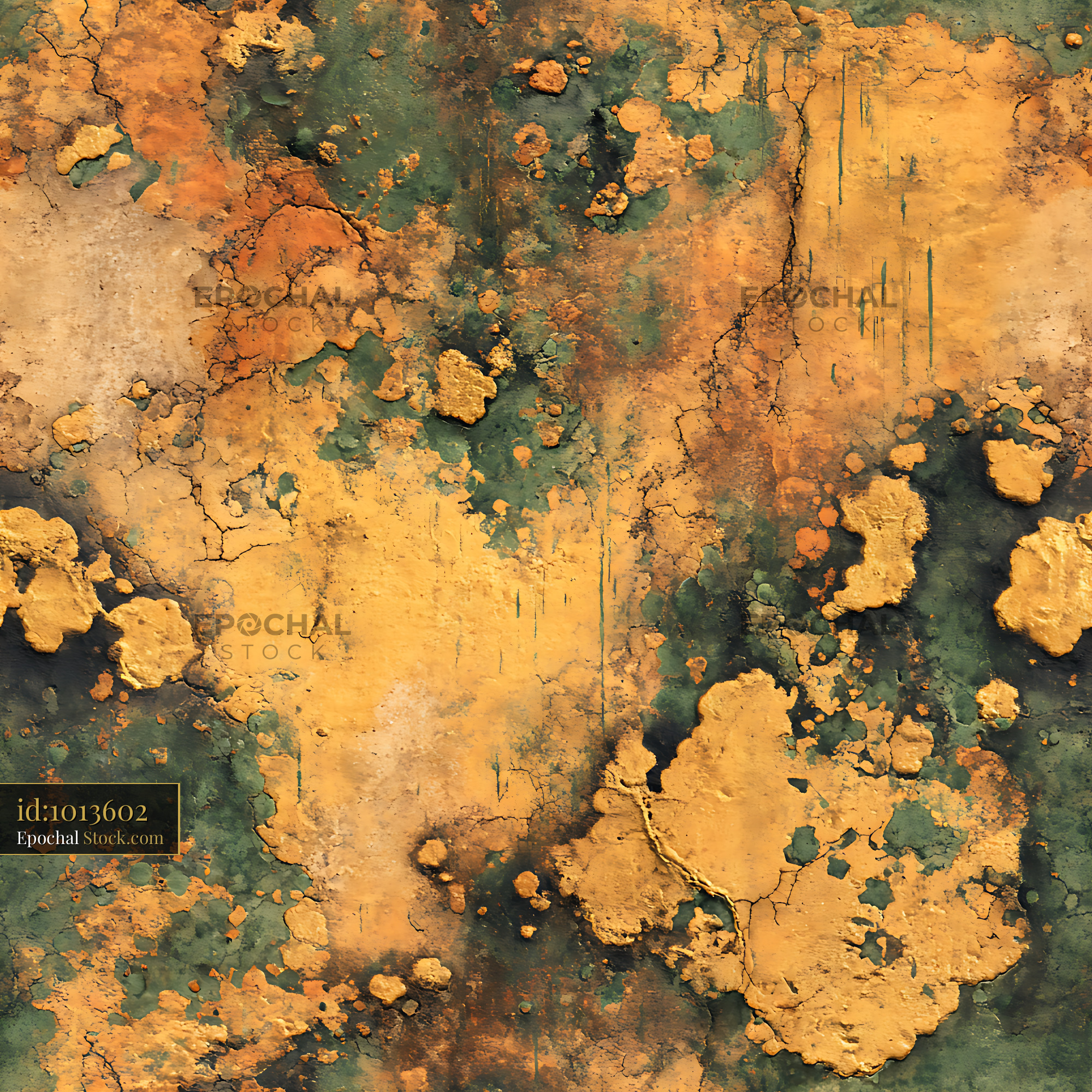 Rust and Ochre Weathered Wall Seamless Pattern - stock photo