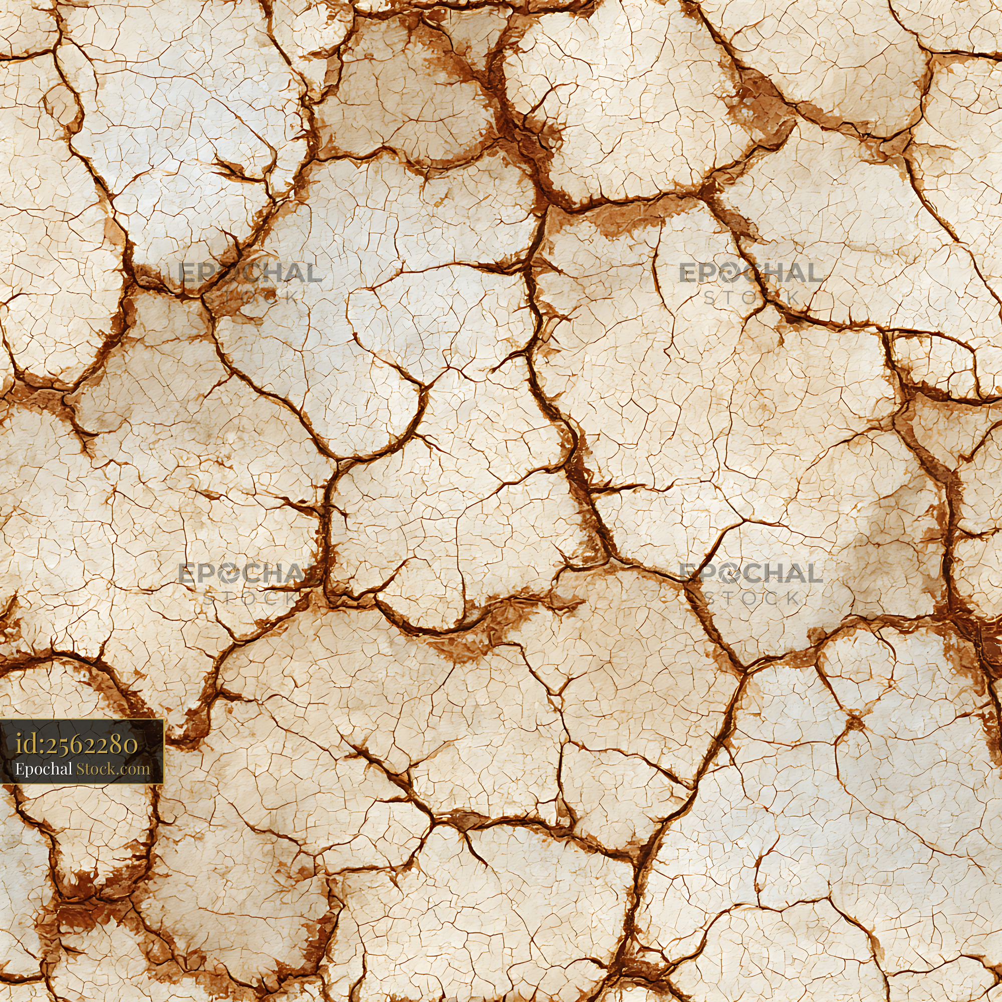 Cracked Earth Dried Mud Texture Seamless Pattern - stock photo