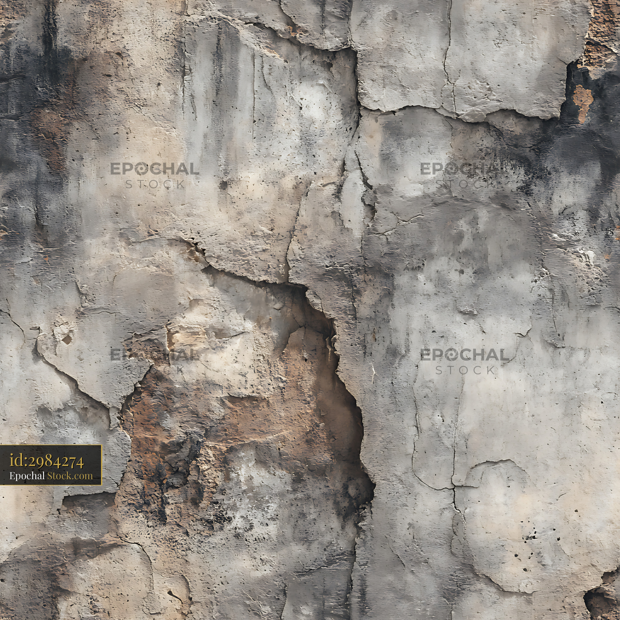 Distressed Cracked Concrete Seamless Pattern - stock photo