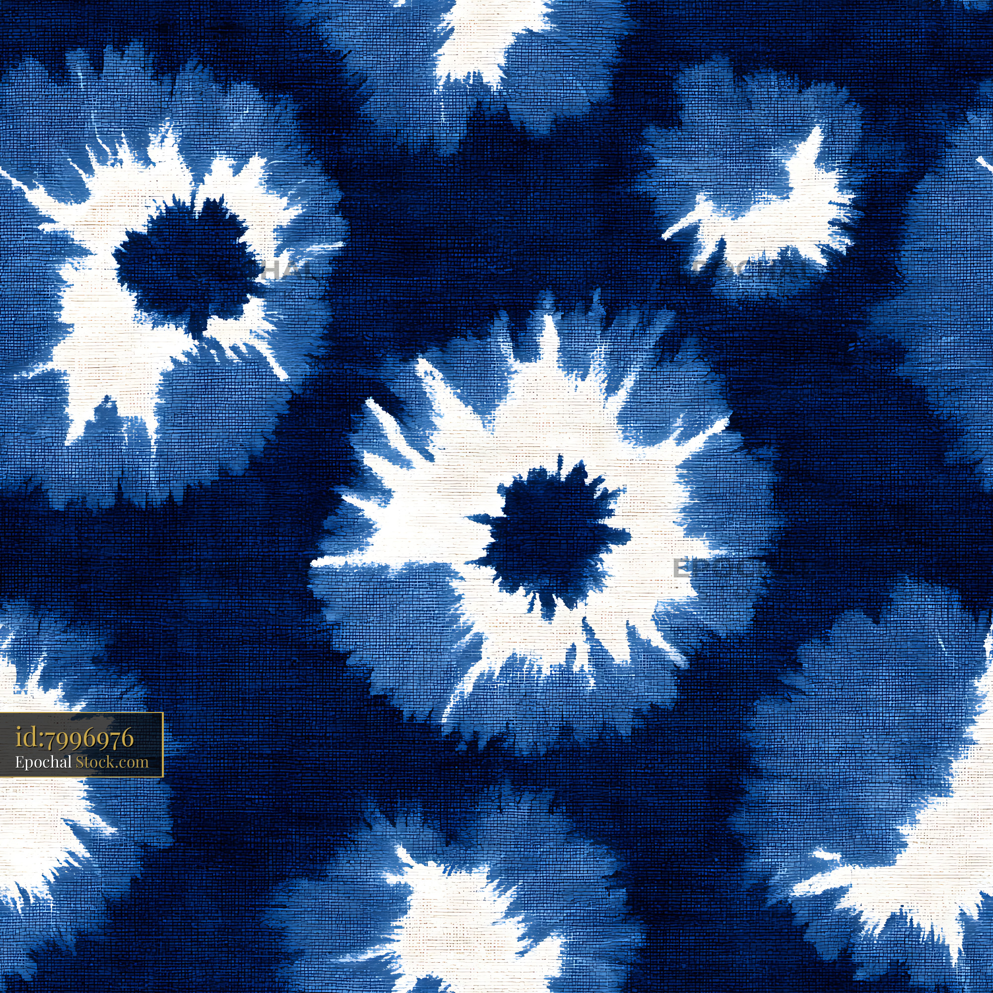 Navy Indigo Shibori Tie Dye Seamless Print Pattern - stock photo