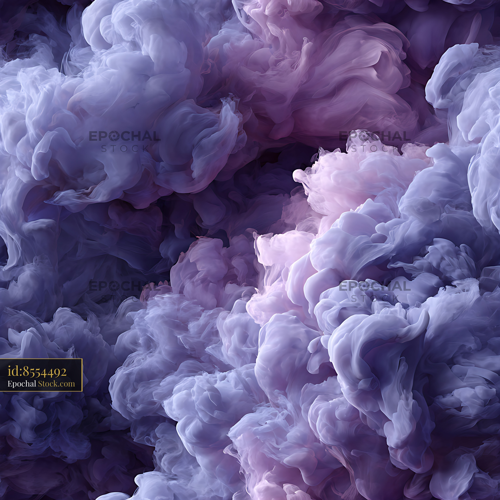 Abstract Lavender Smoke Clouds Seamless Pattern - stock photo