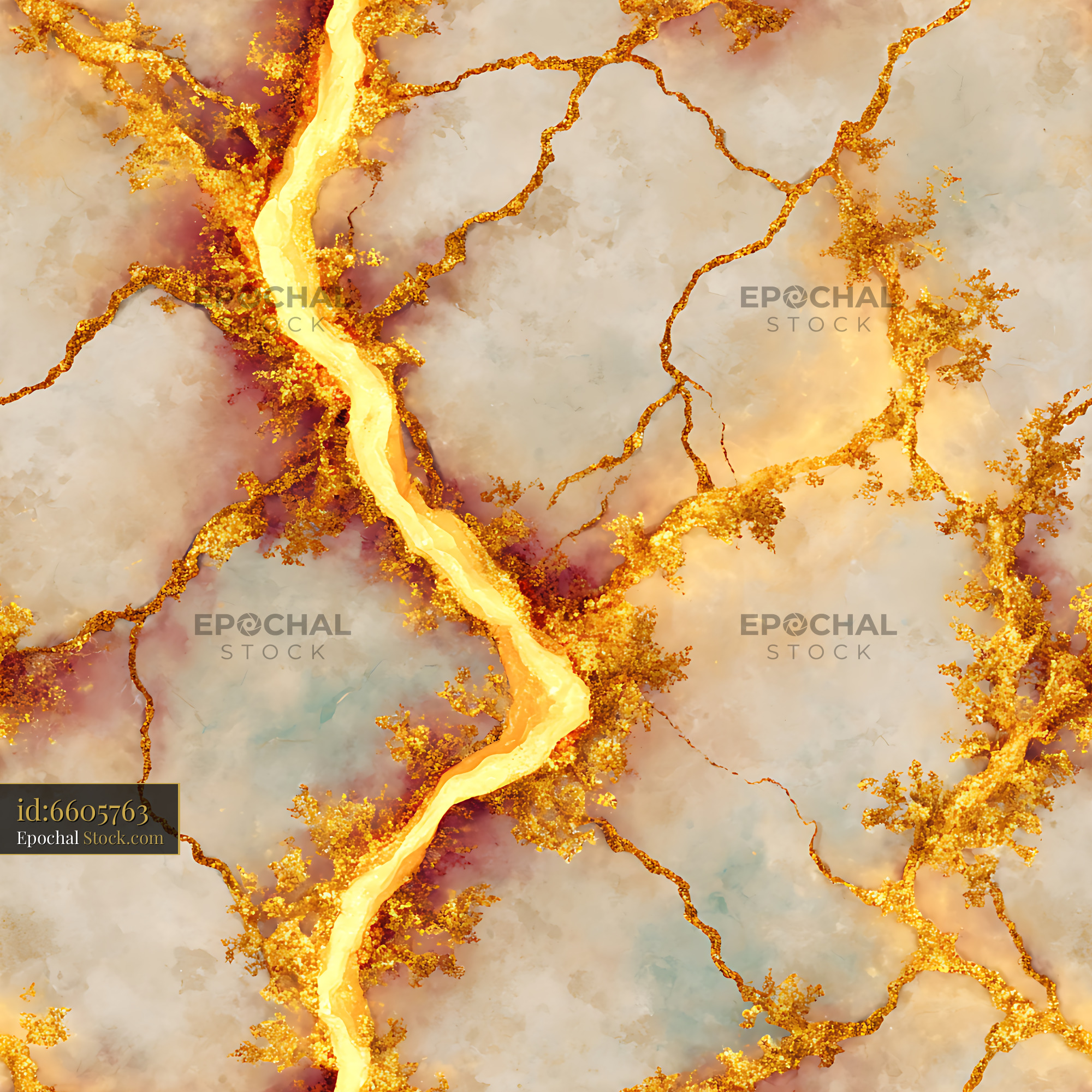 Luxury Gold Vein Marble Stone Seamless Pattern - stock photo