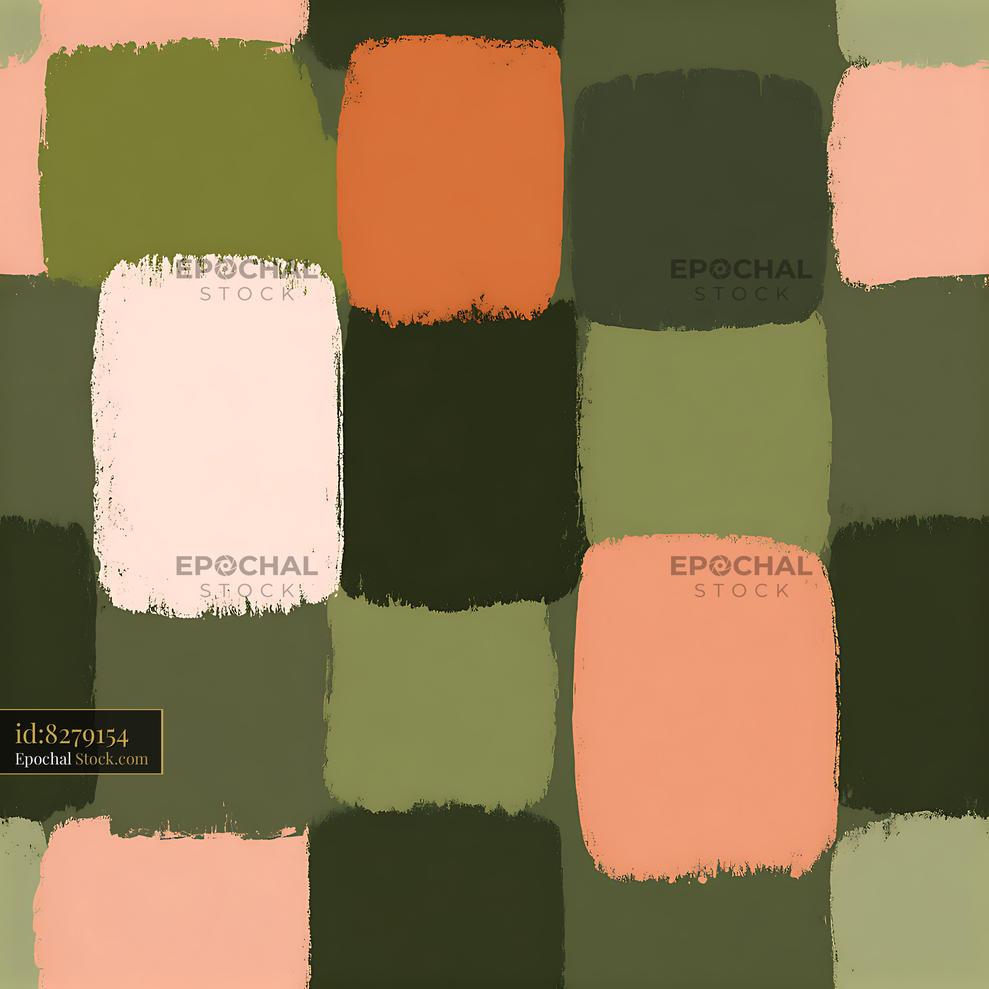 Earthy Painterly Abstract Blocks Seamless Pattern - stock photo