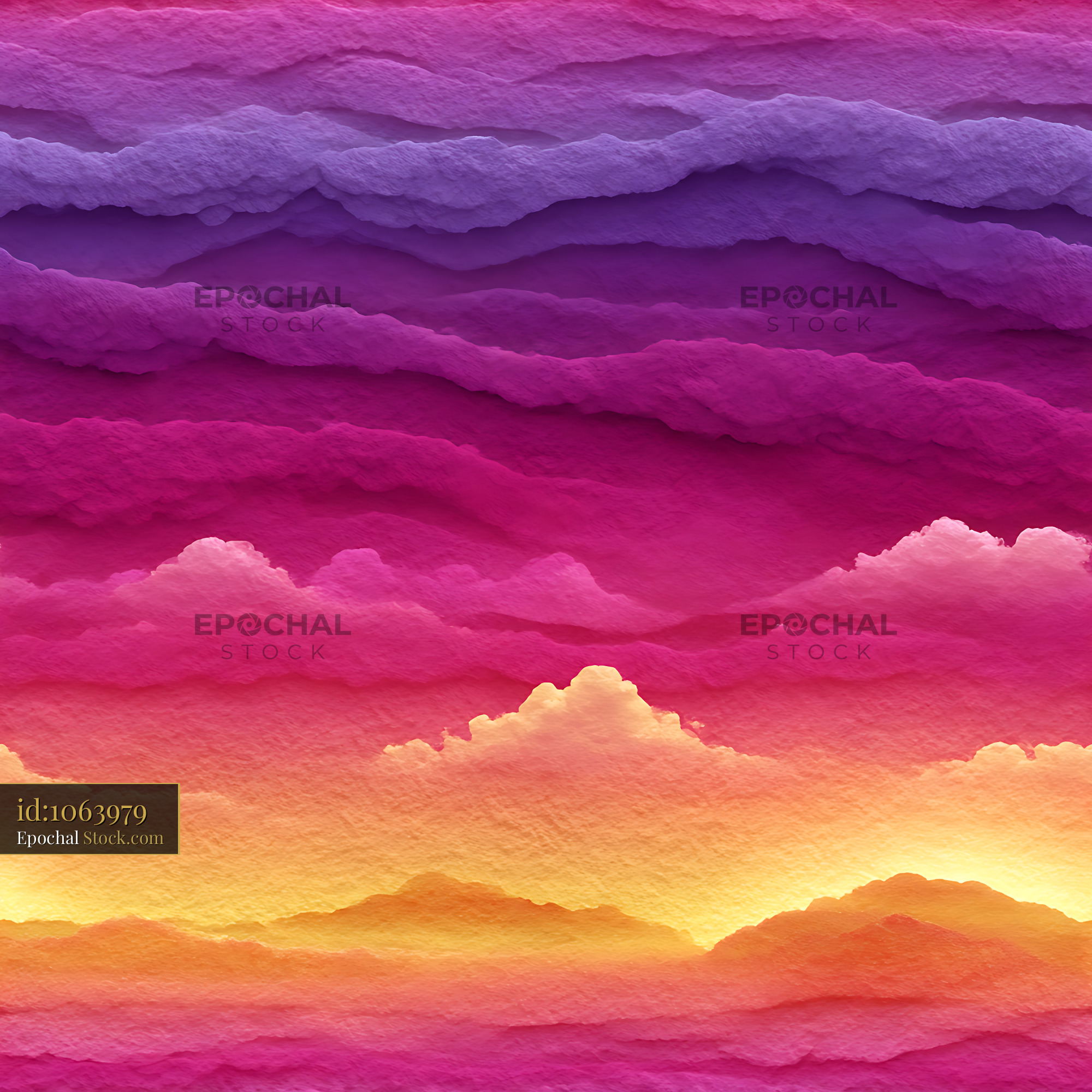 Abstract Layered Sunset Sky Seamless Pattern - stock photo